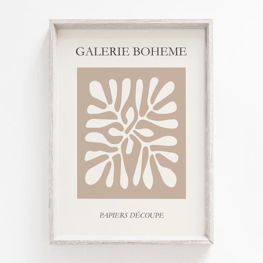 Neutral Matisse wall art print in a minimalist style