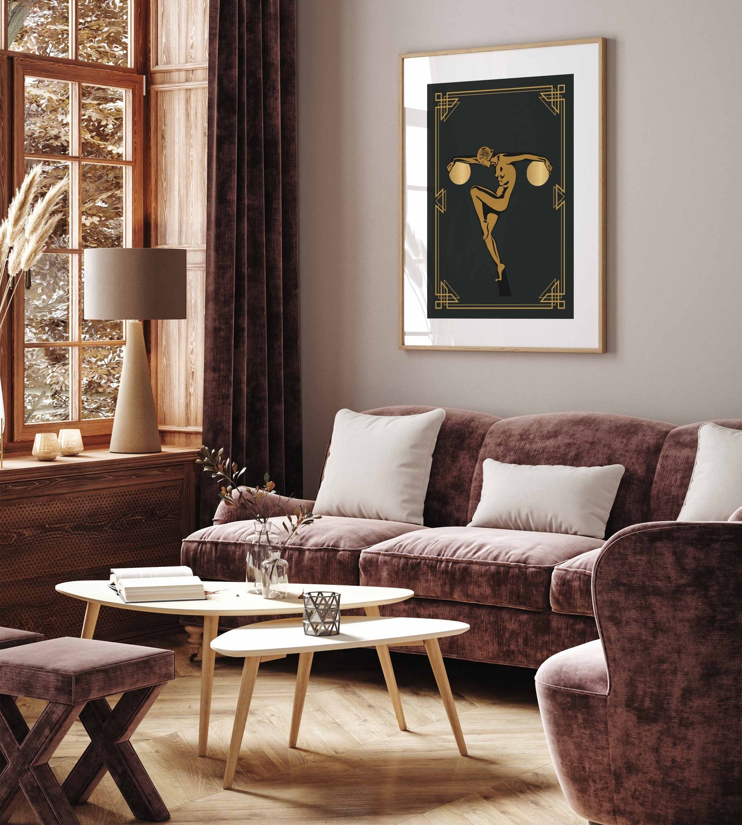 Black and gold art deco poster