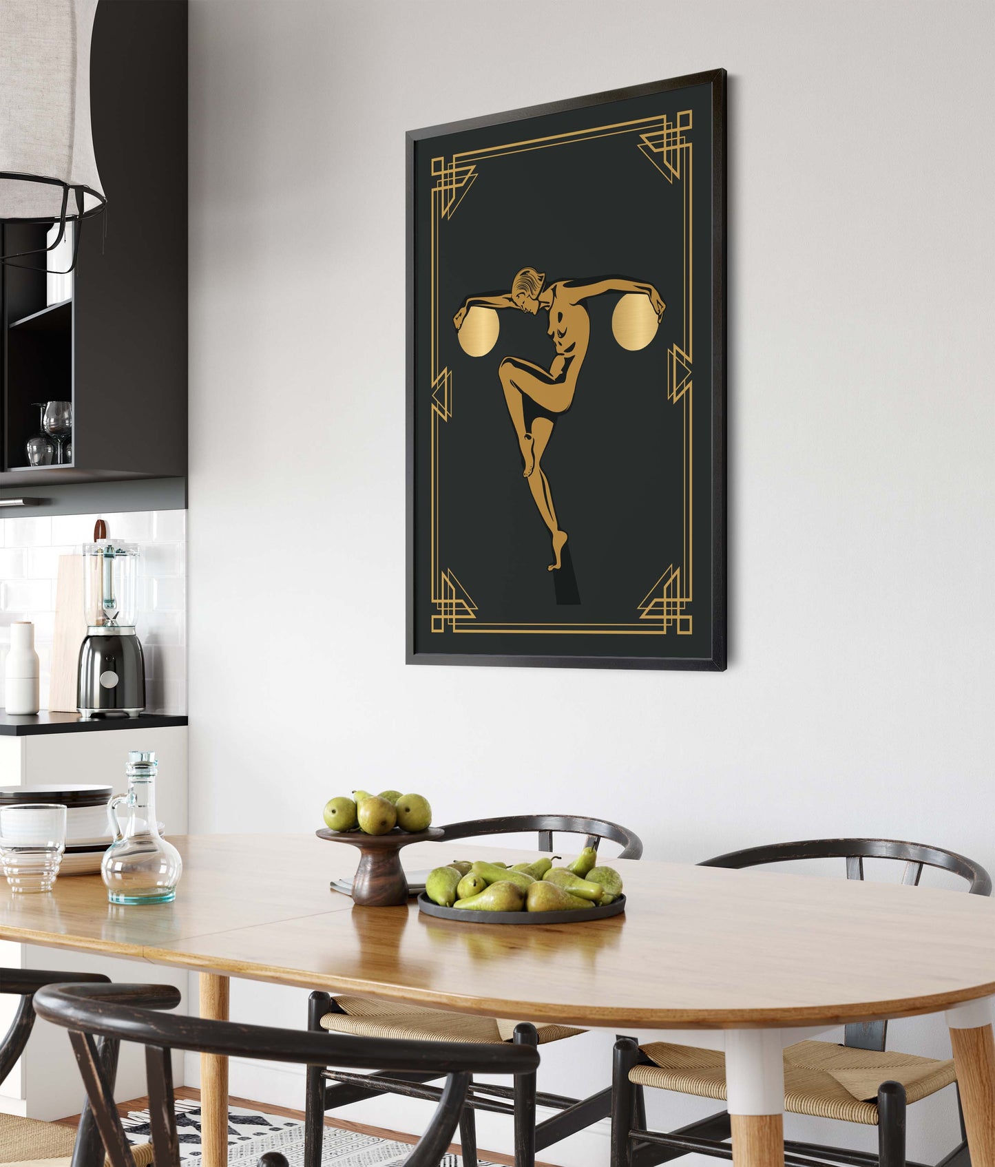 Woman print in art deco style