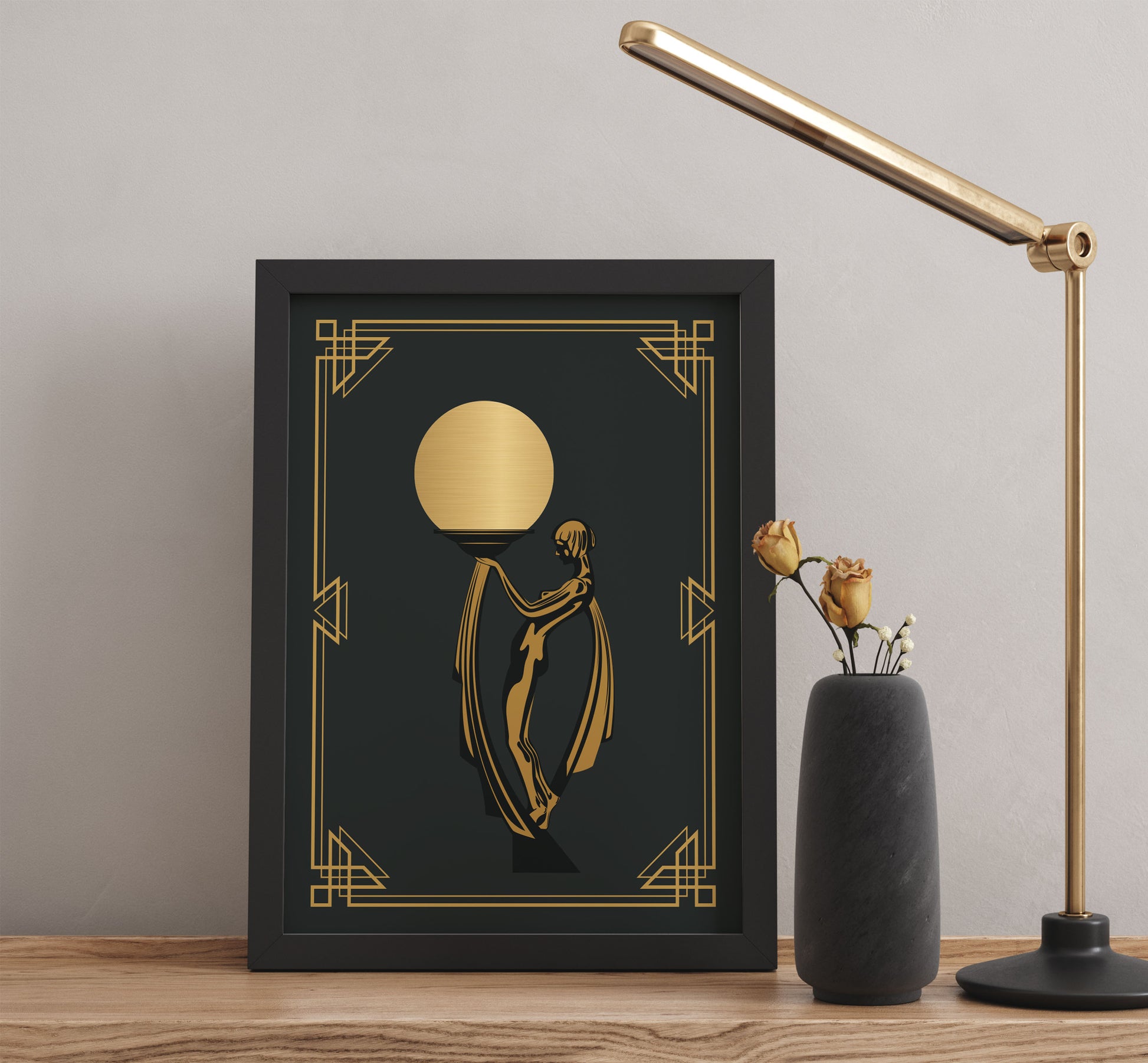 Art deco woman wall art print