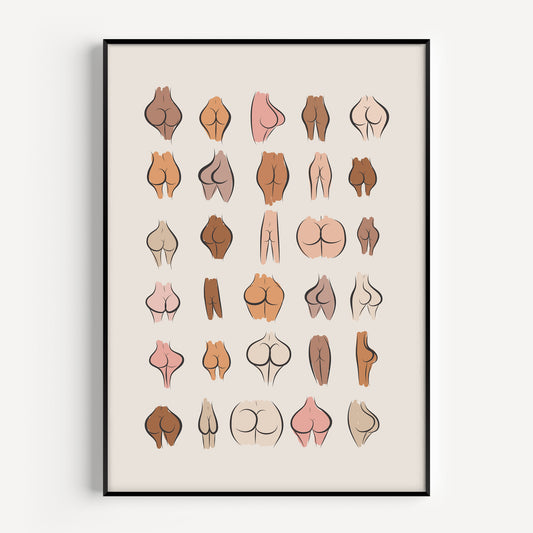 Bums bathroom wall art print