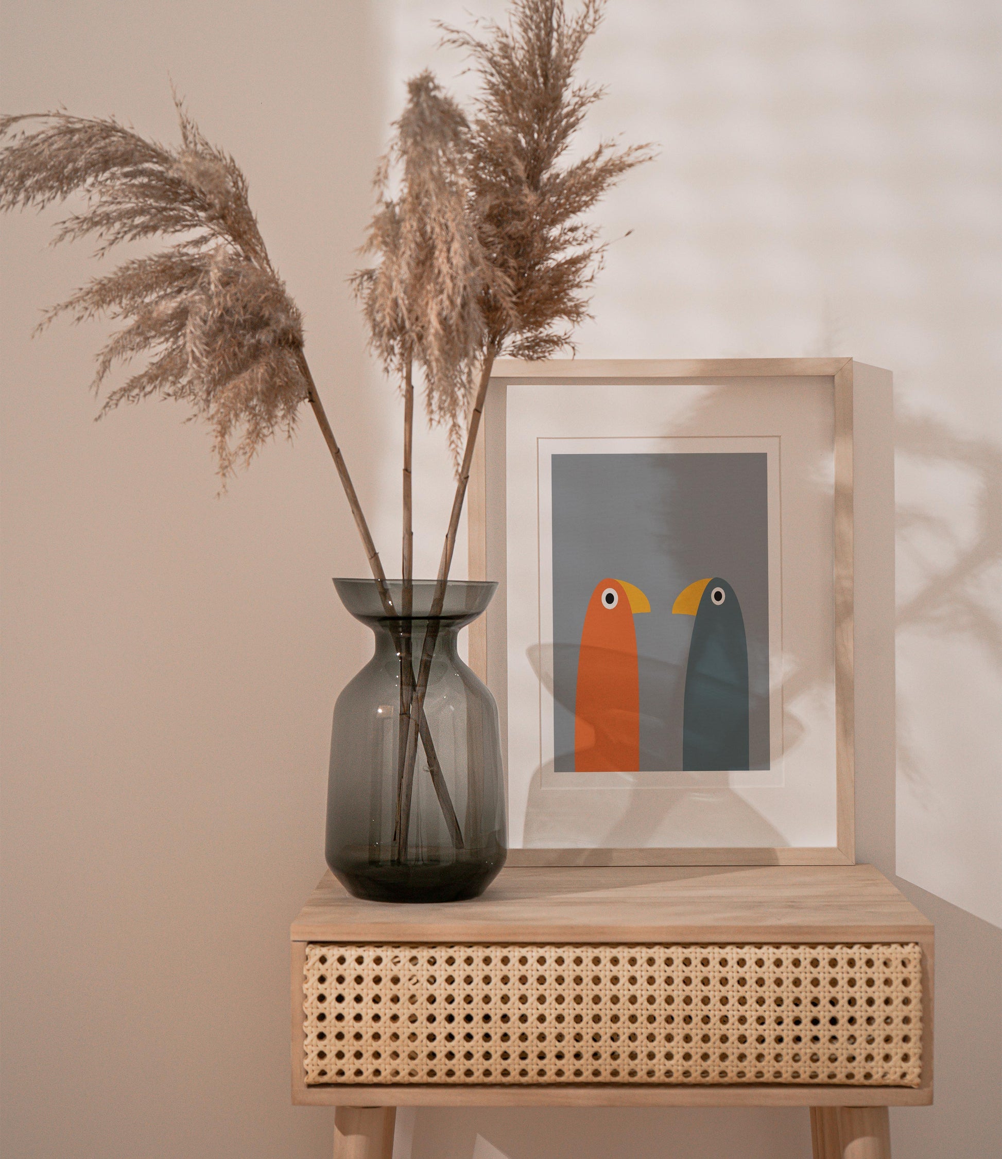 Bird wall art print in a Scandinavian design