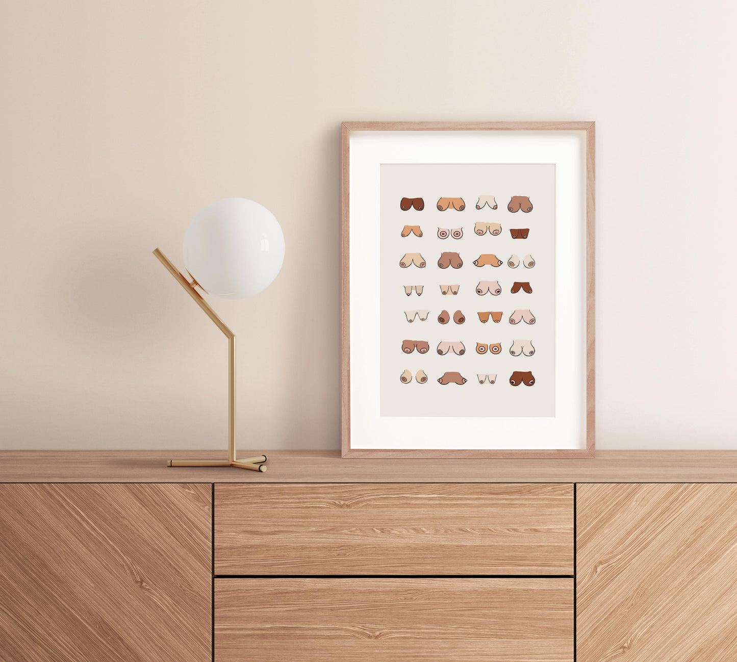 Diversity boobs wall art print