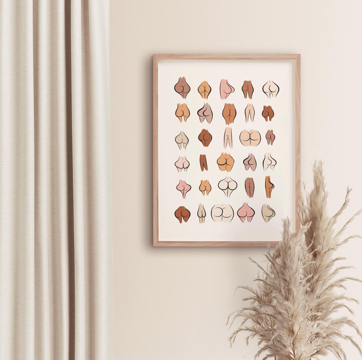 Neutral bums wall art print