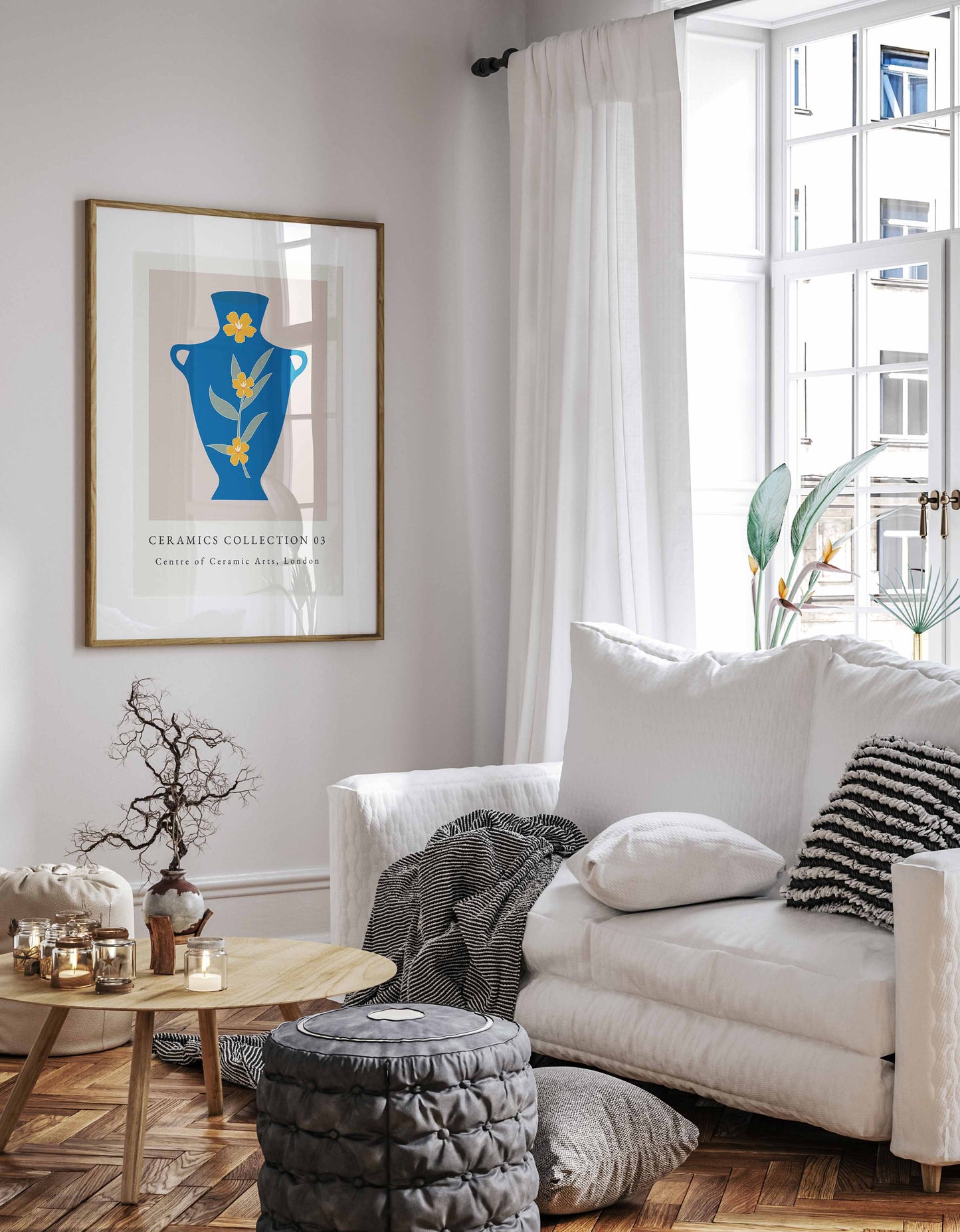 Blue vase exhibition poster