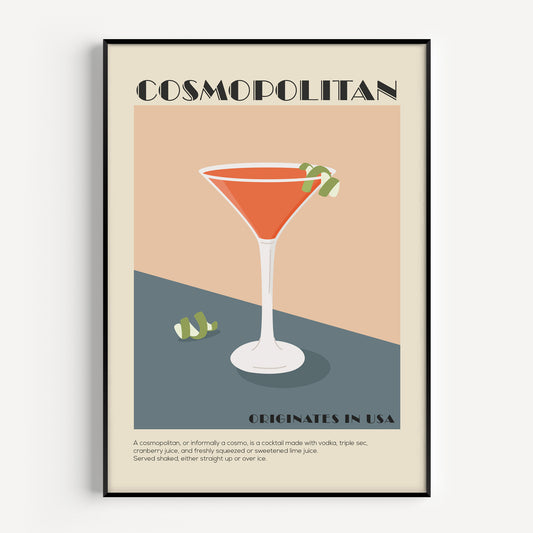 Cosmopolitan cocktail wall art print