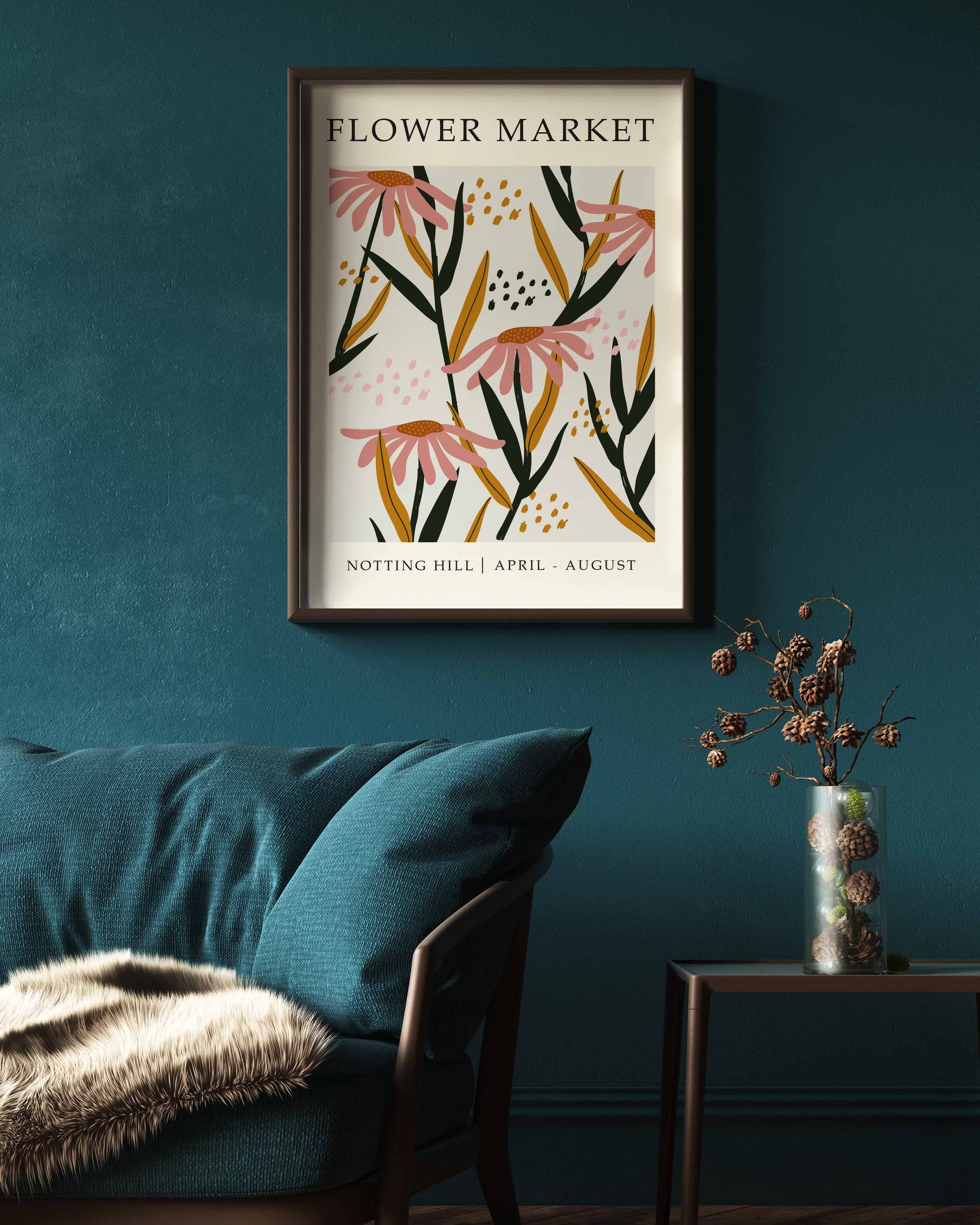 Minimalist London Flower Market poster