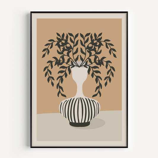 Neutral botanical wall art print