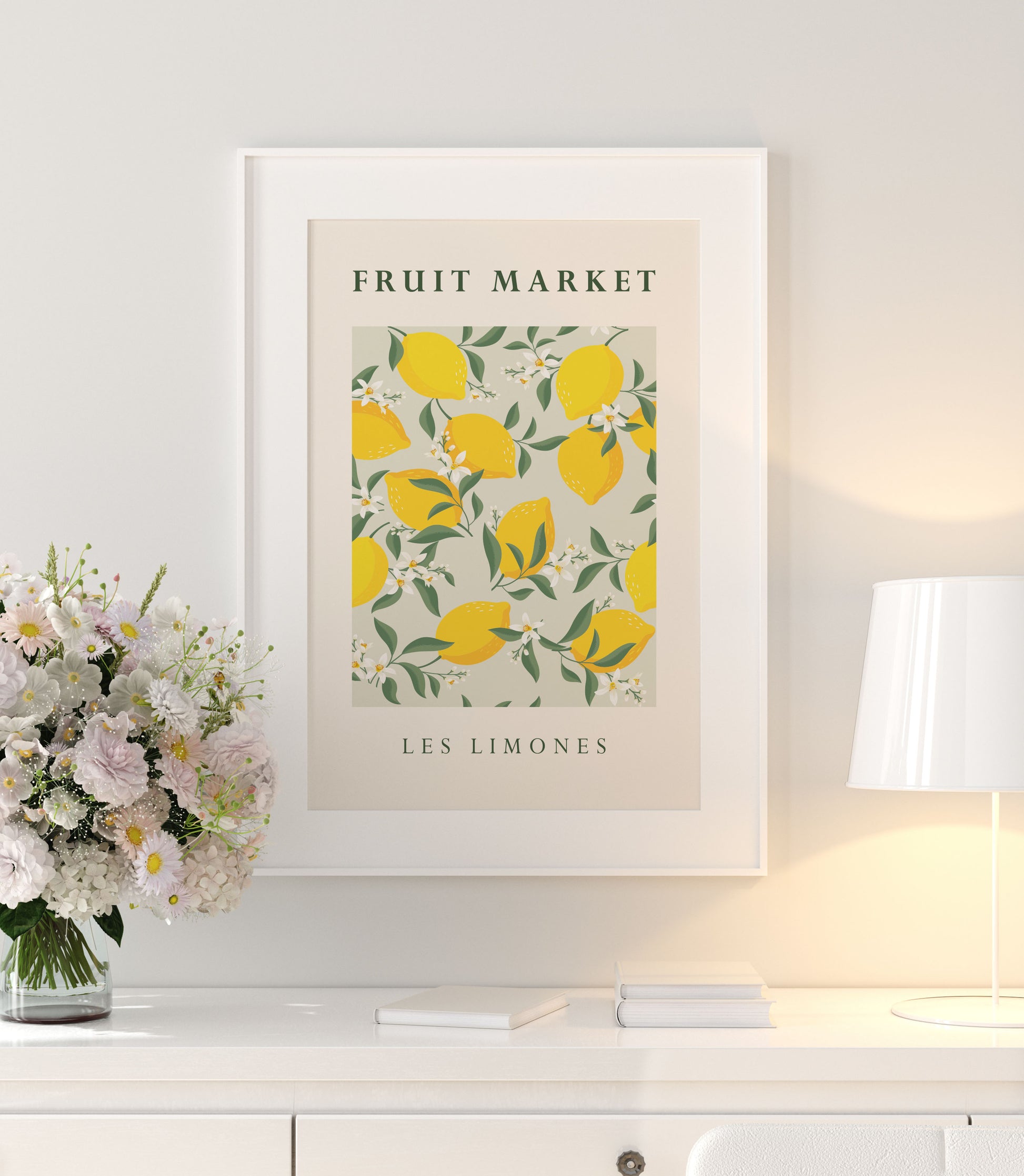 Lemon yellow kitchen print