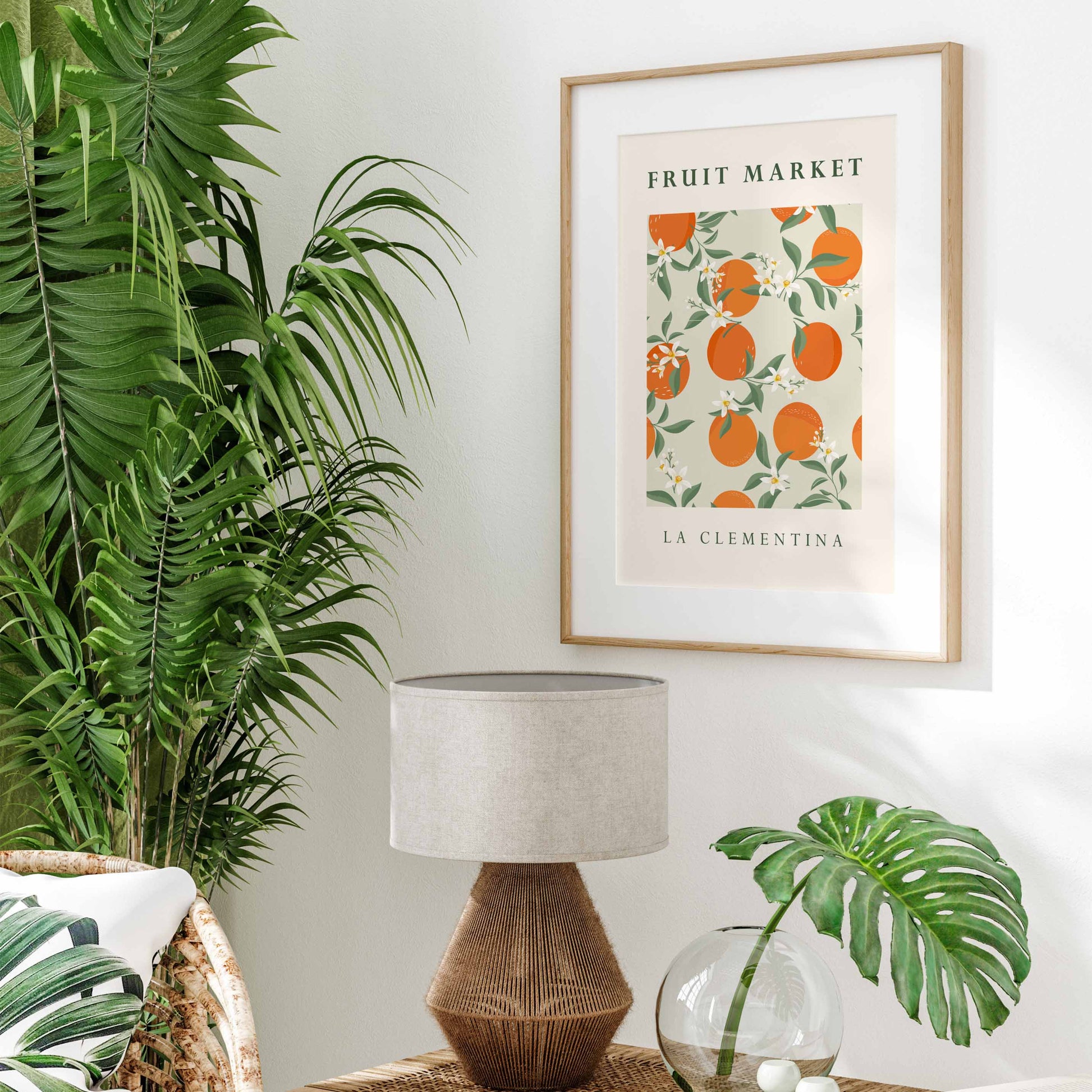 Fruit Market wall art print in orange, kitchen print