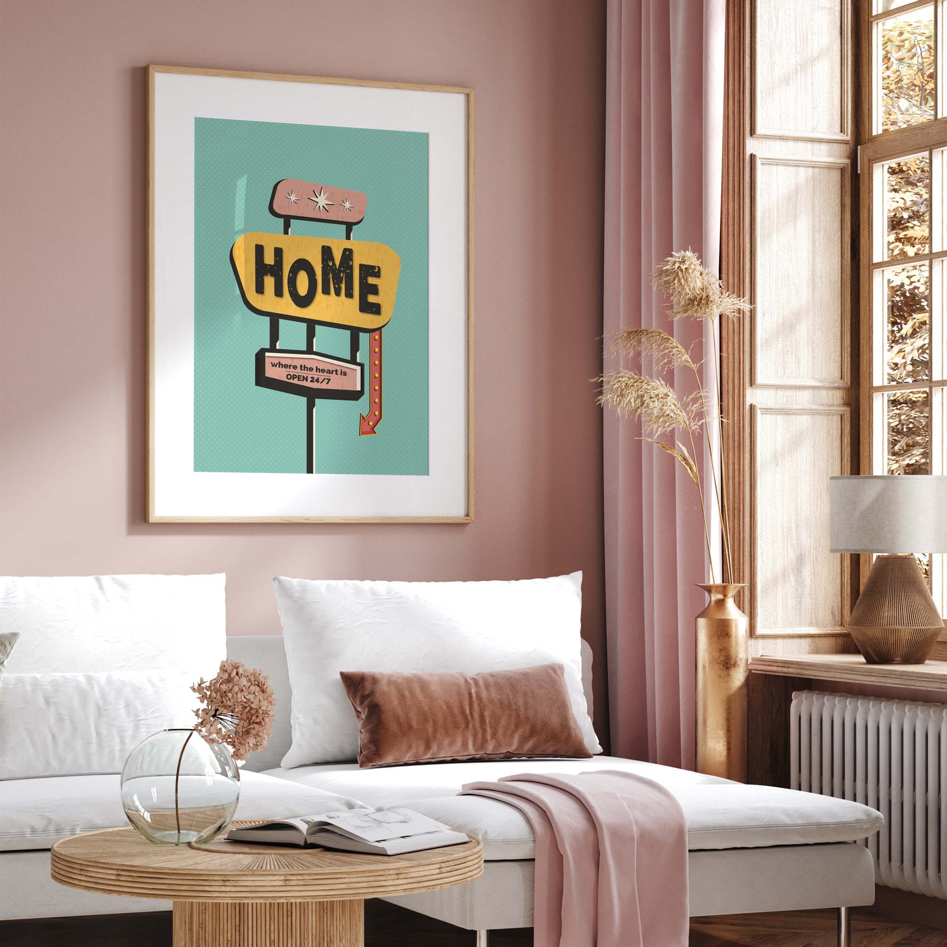 Mid century modern home sign poster