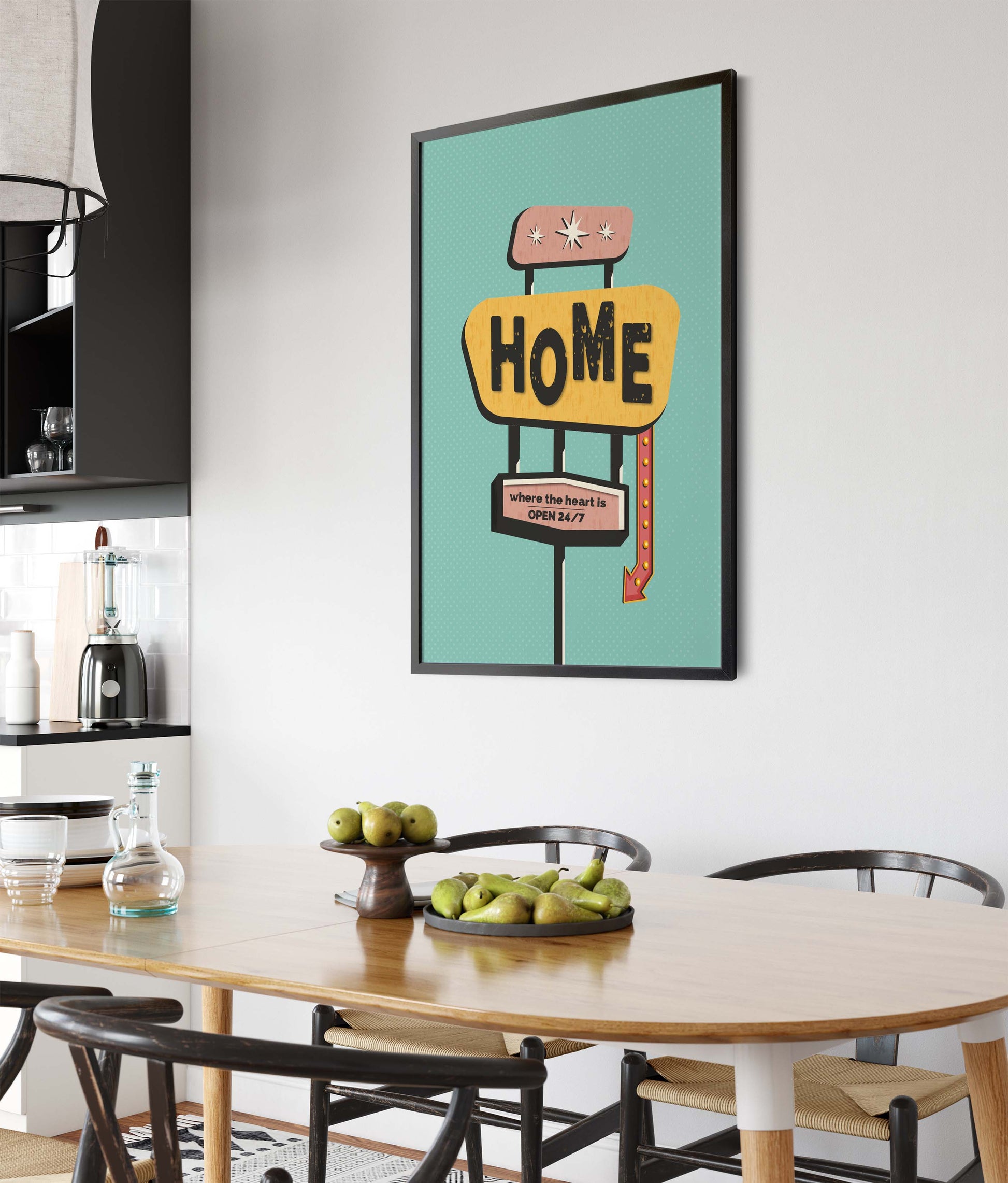 Mid century modern home sign print