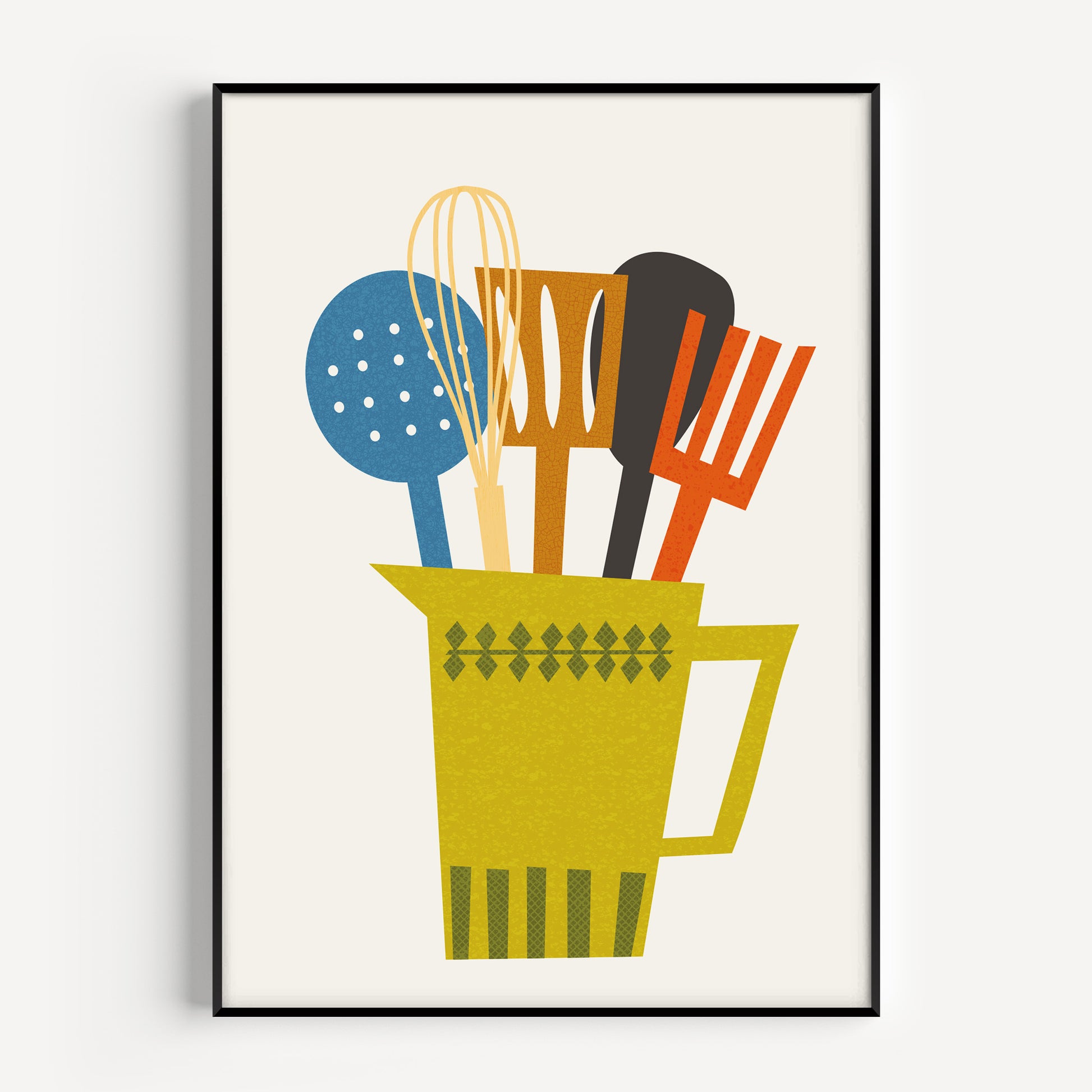 Mid Century Modern Kitchen Utensils Print