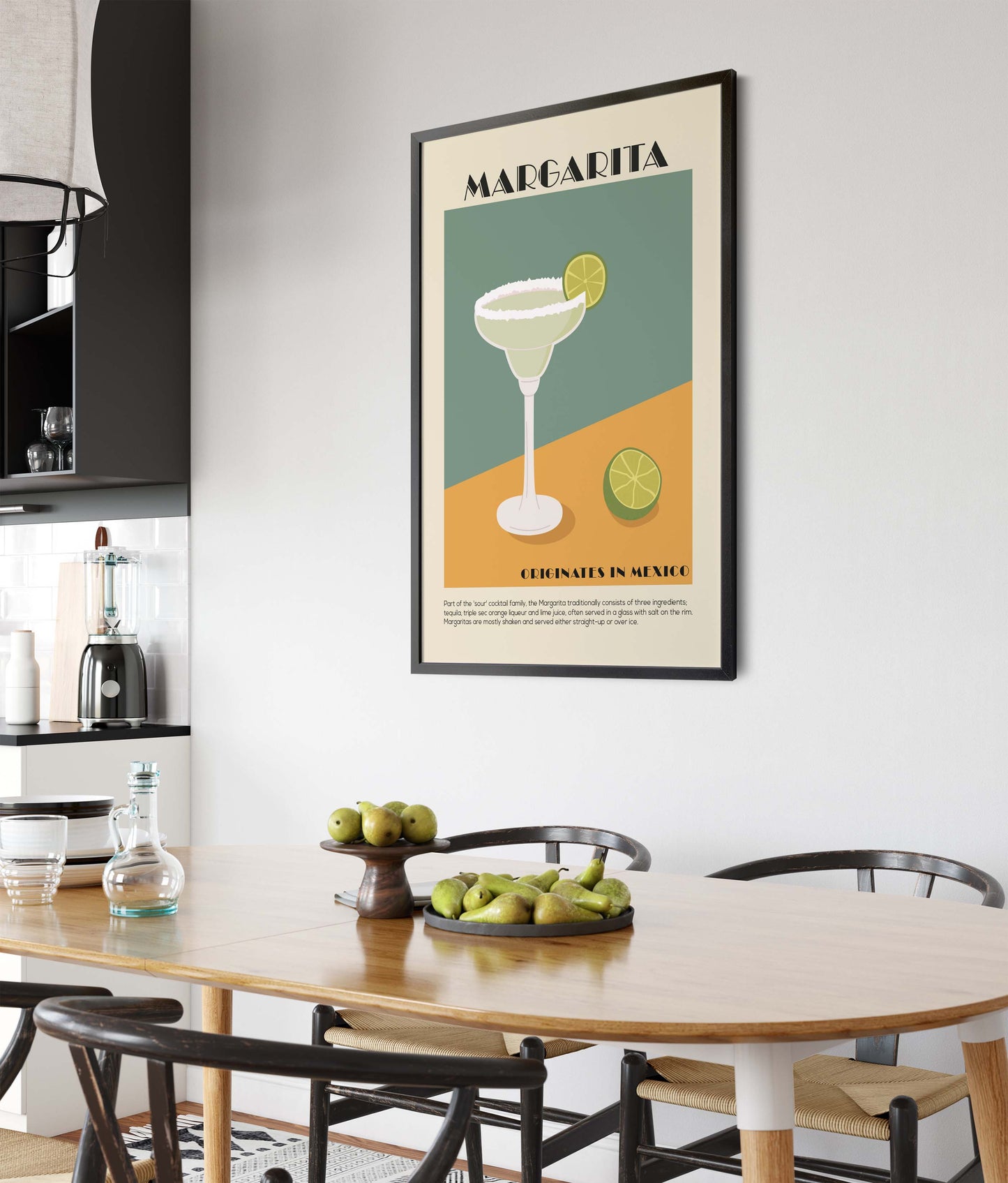 Margarita cocktail poster in a minimalist style