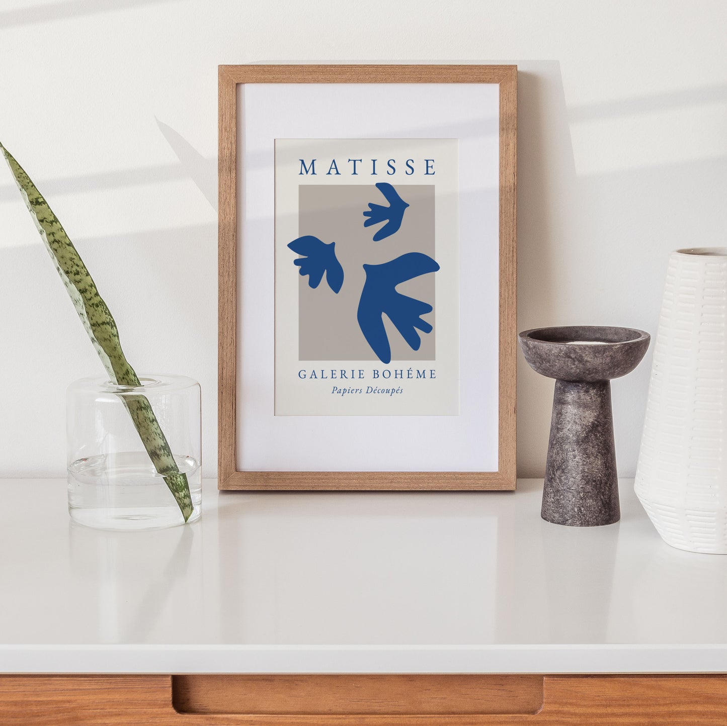 Matisse boho print in blue and beige