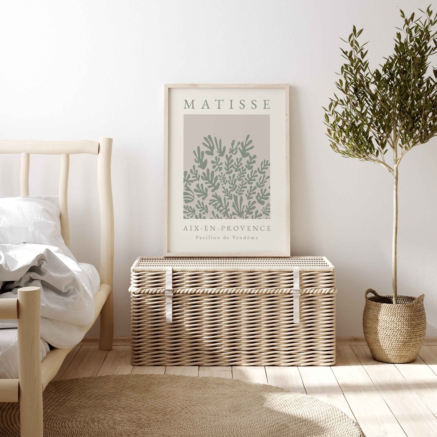 Henri Matisse inspired minimalist print in green