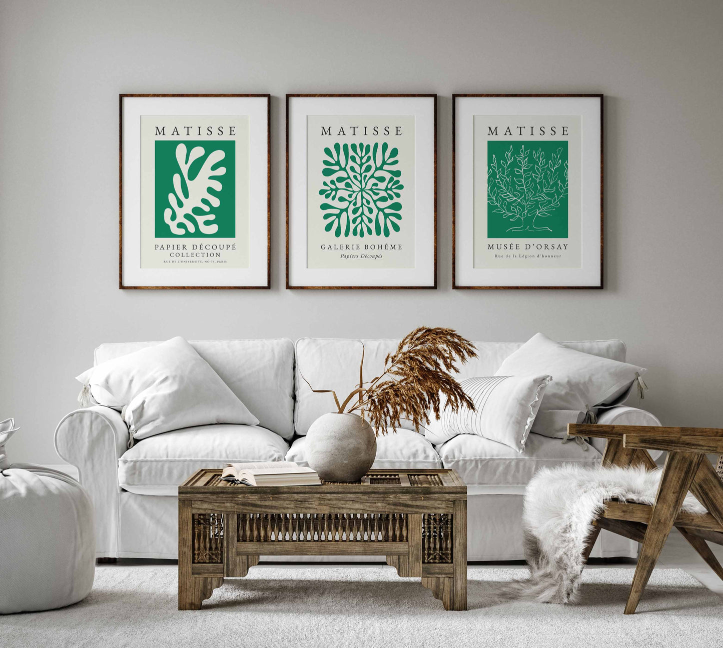Set of Matisse prints in green, set of 3