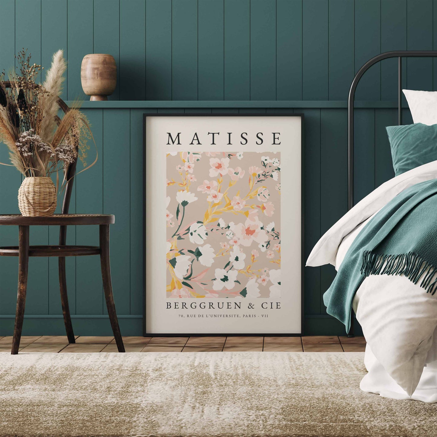 Matisse wall art print in pink with flower pattern Berggruen & Cie