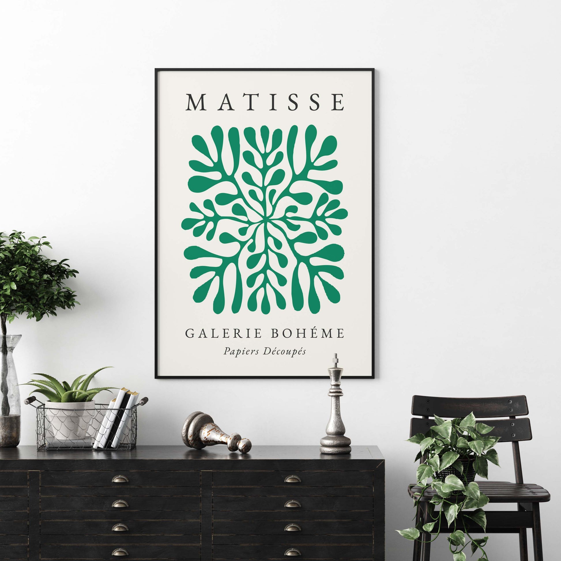 Minimalist Matisse print in Green Galerie Bohème