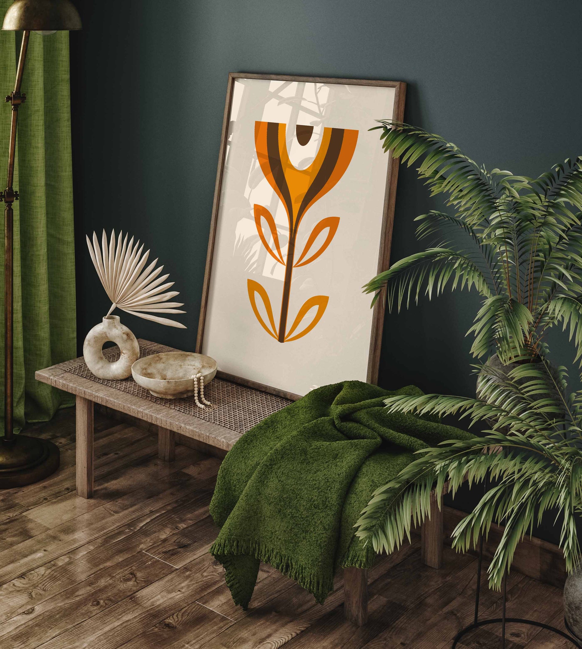 Orange Mid Century Modern Poster