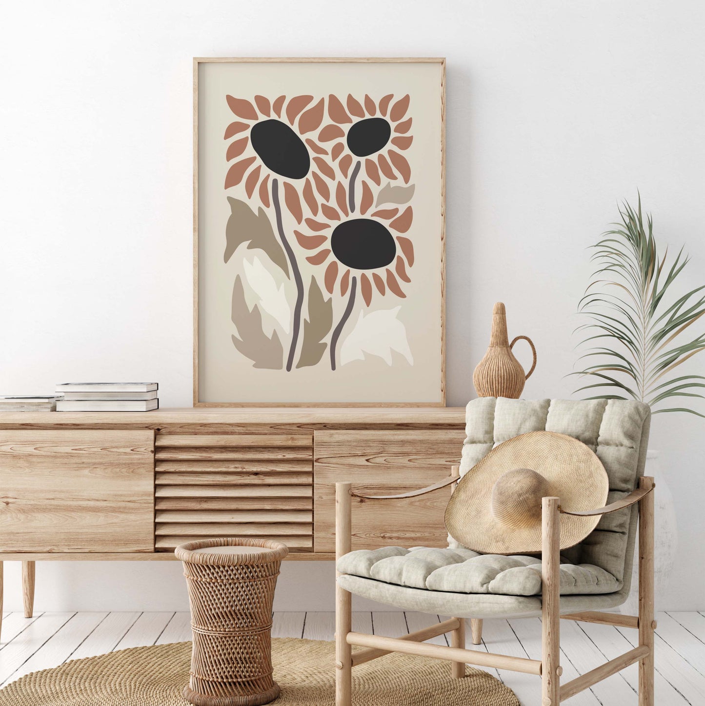 Neutral Sunflowers Print
