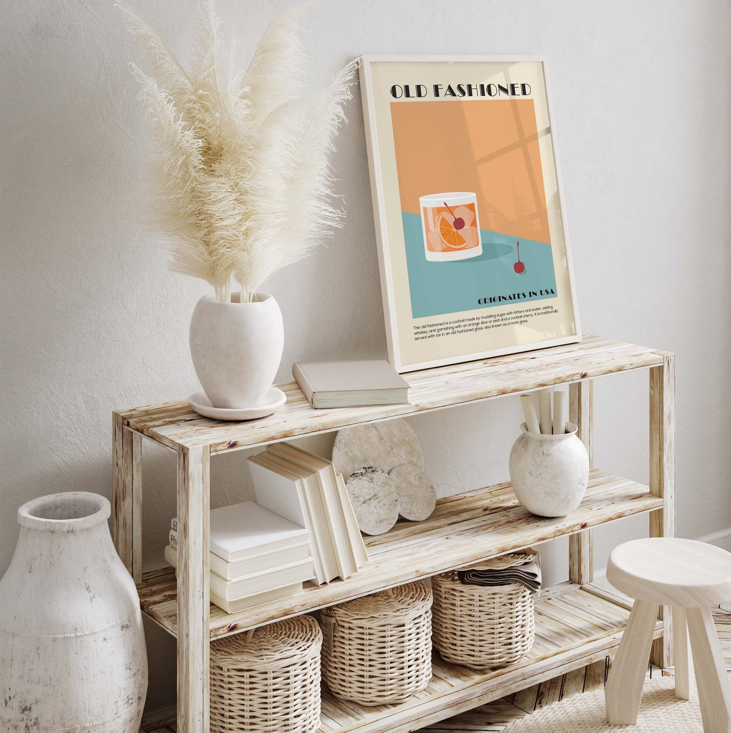 Old Fashioned Cocktail Wall Art Print for the Kitchen or above a Drinks Trolley
