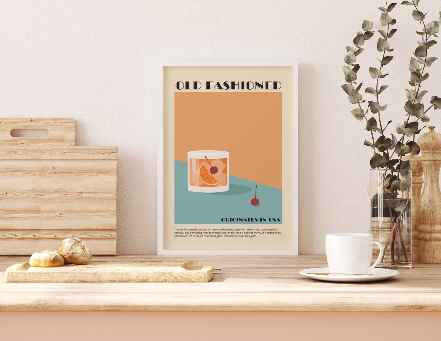 Art Deco Old Fashioned Cocktail Print