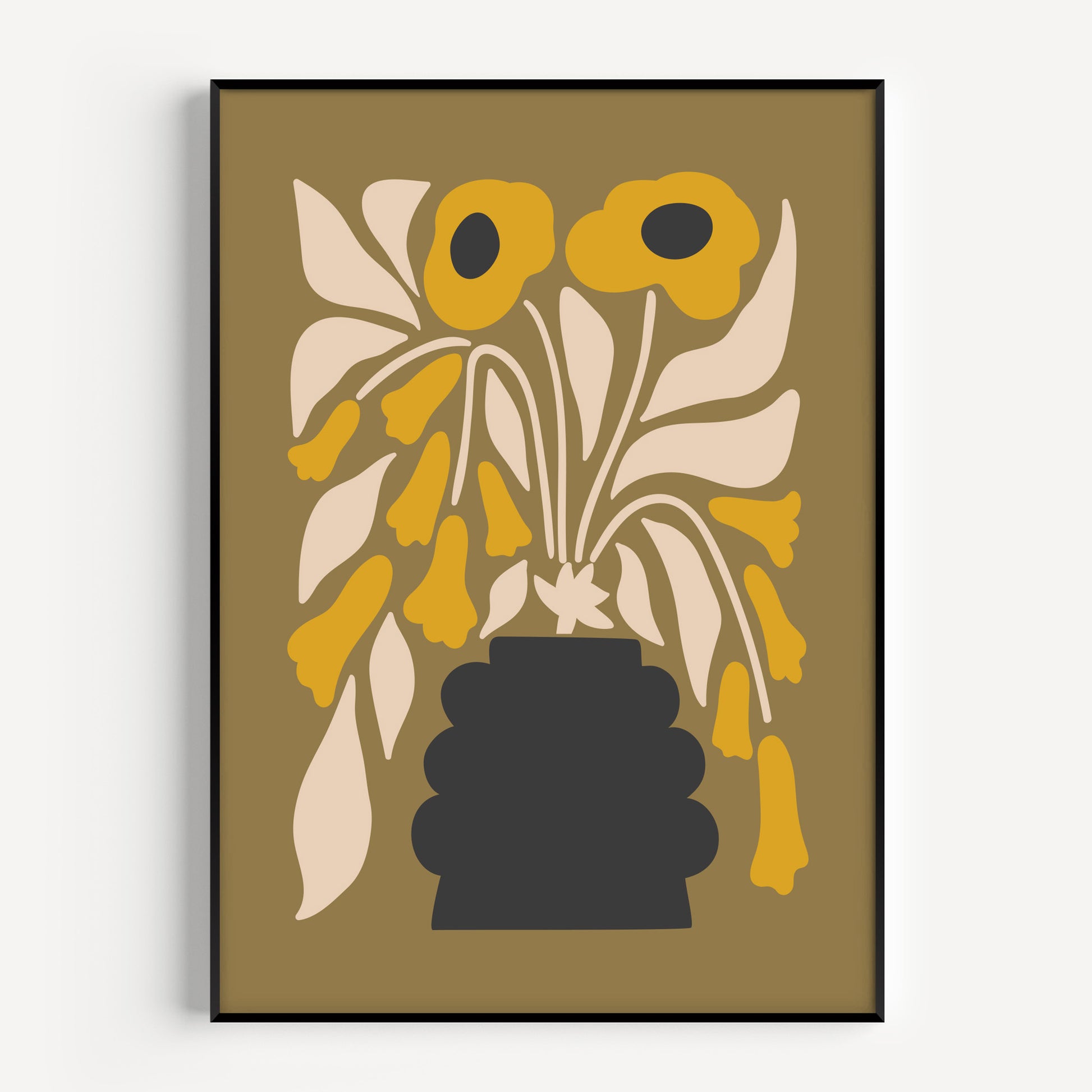 Mid century modern flower print in a minimalist style