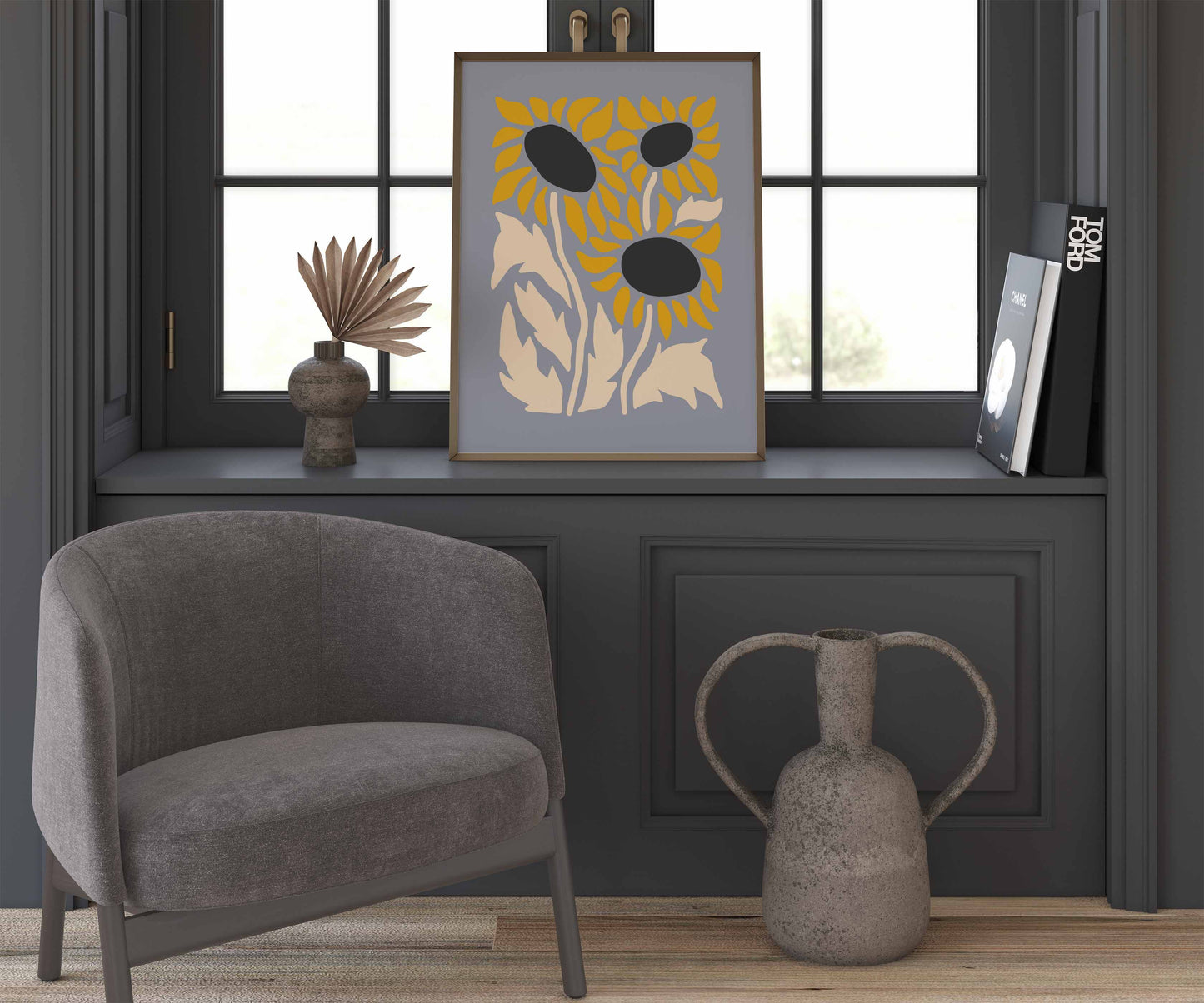 Retro sunflower print