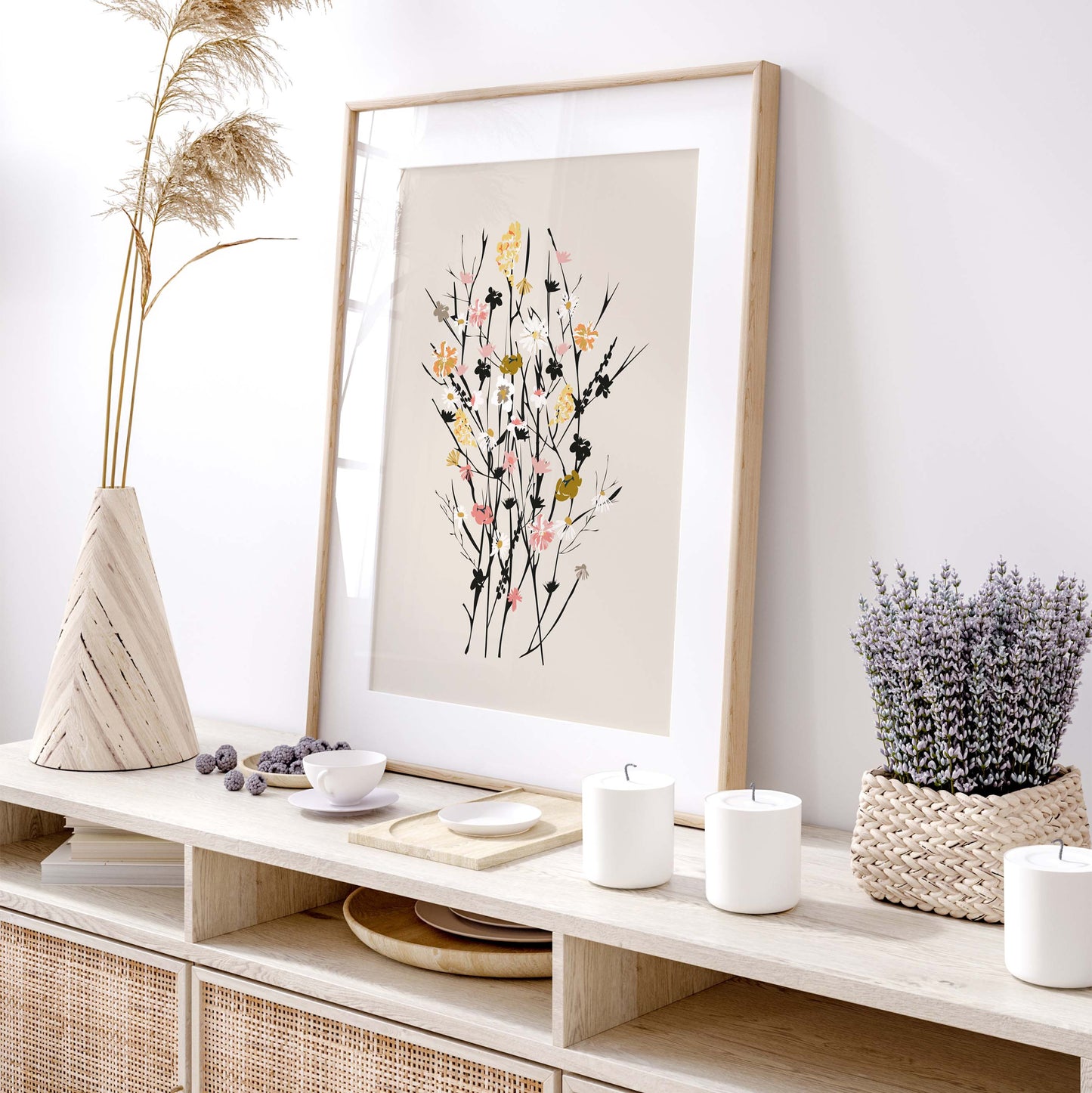 Wild flowers botanical wall art print
