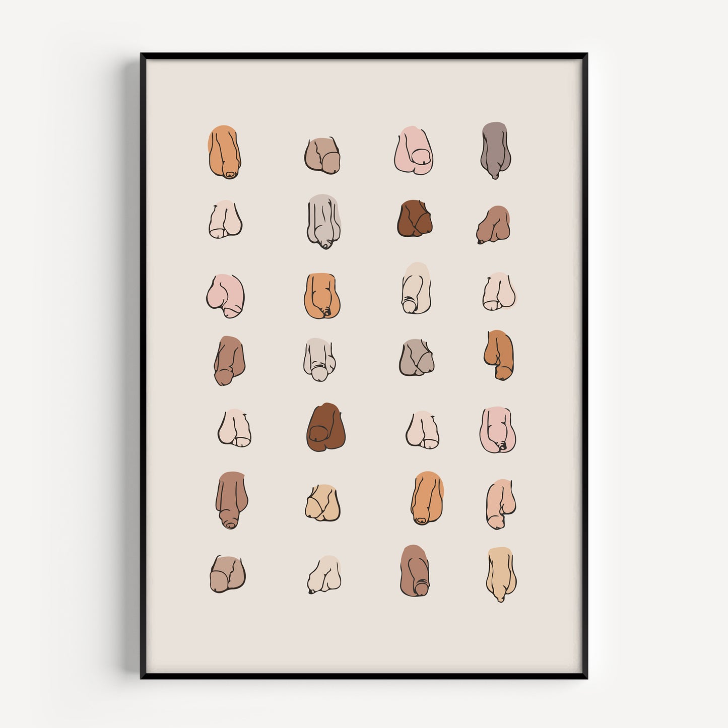 Willies print for bathroom, gift for gay man
