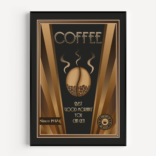 Art deco coffee print for the kitchen