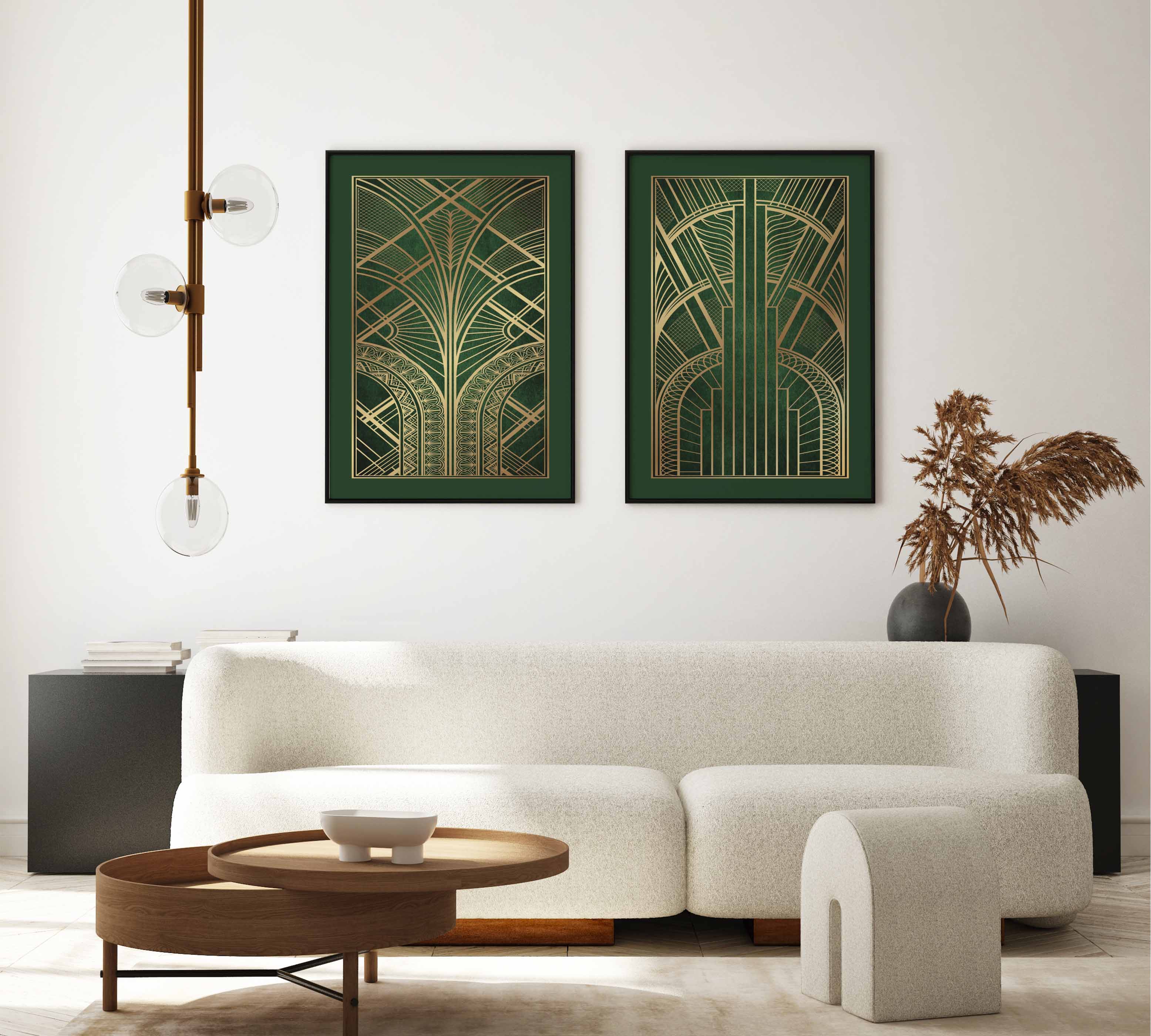 Set of 2 Green Art Deco Prints – Nordic Design House