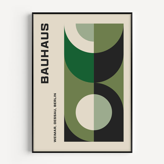 Bauhaus print in green