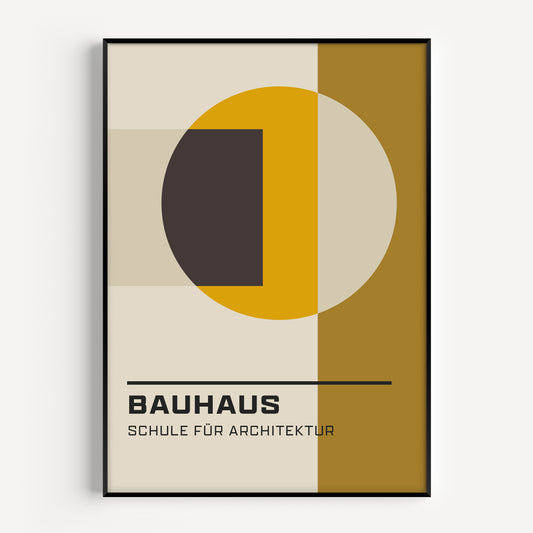 Bauhaus print in yellow and mustard