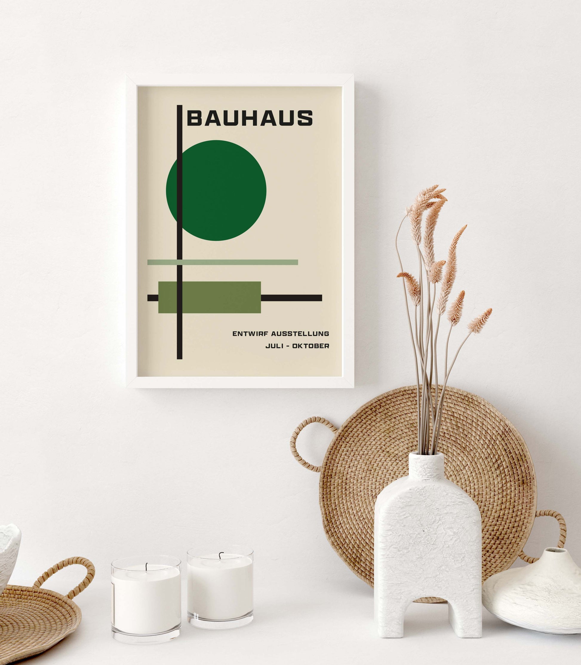 Simple Bauhaus poster in green