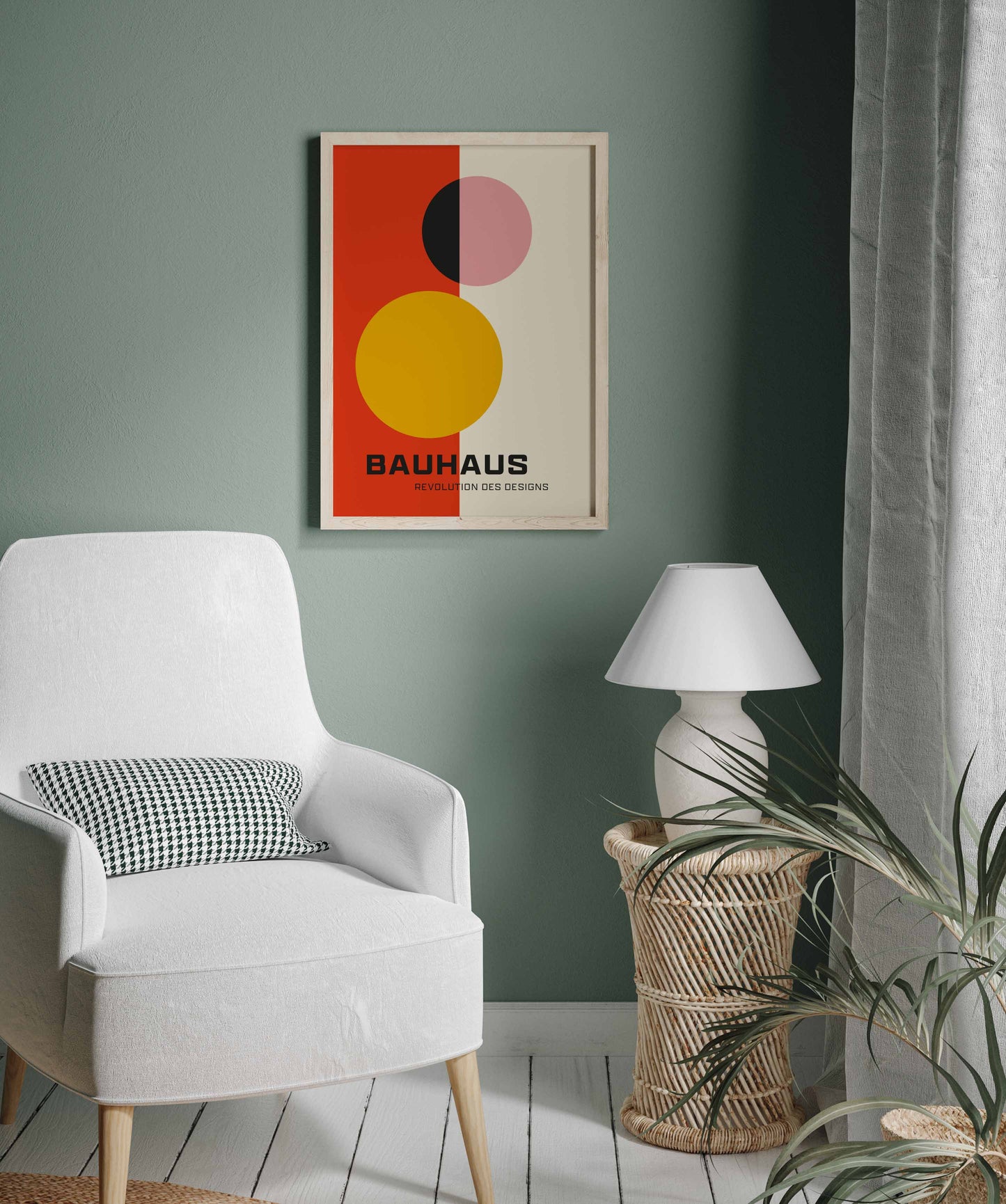 Bauhaus Art Print in Red, Yellow and Pink