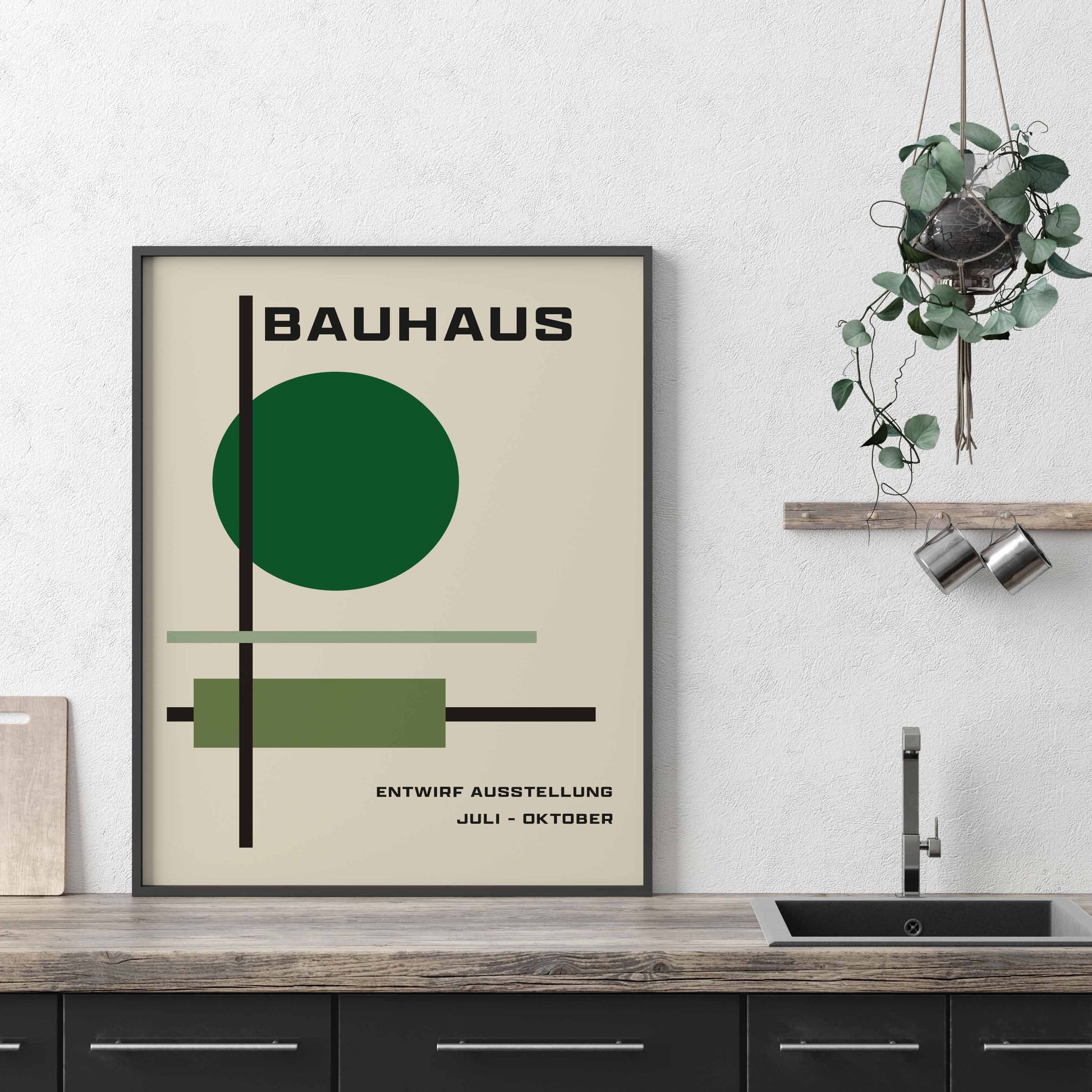 Bauhaus wall art print in green