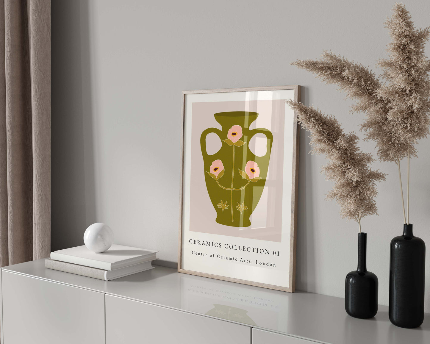 Green botanical vase print