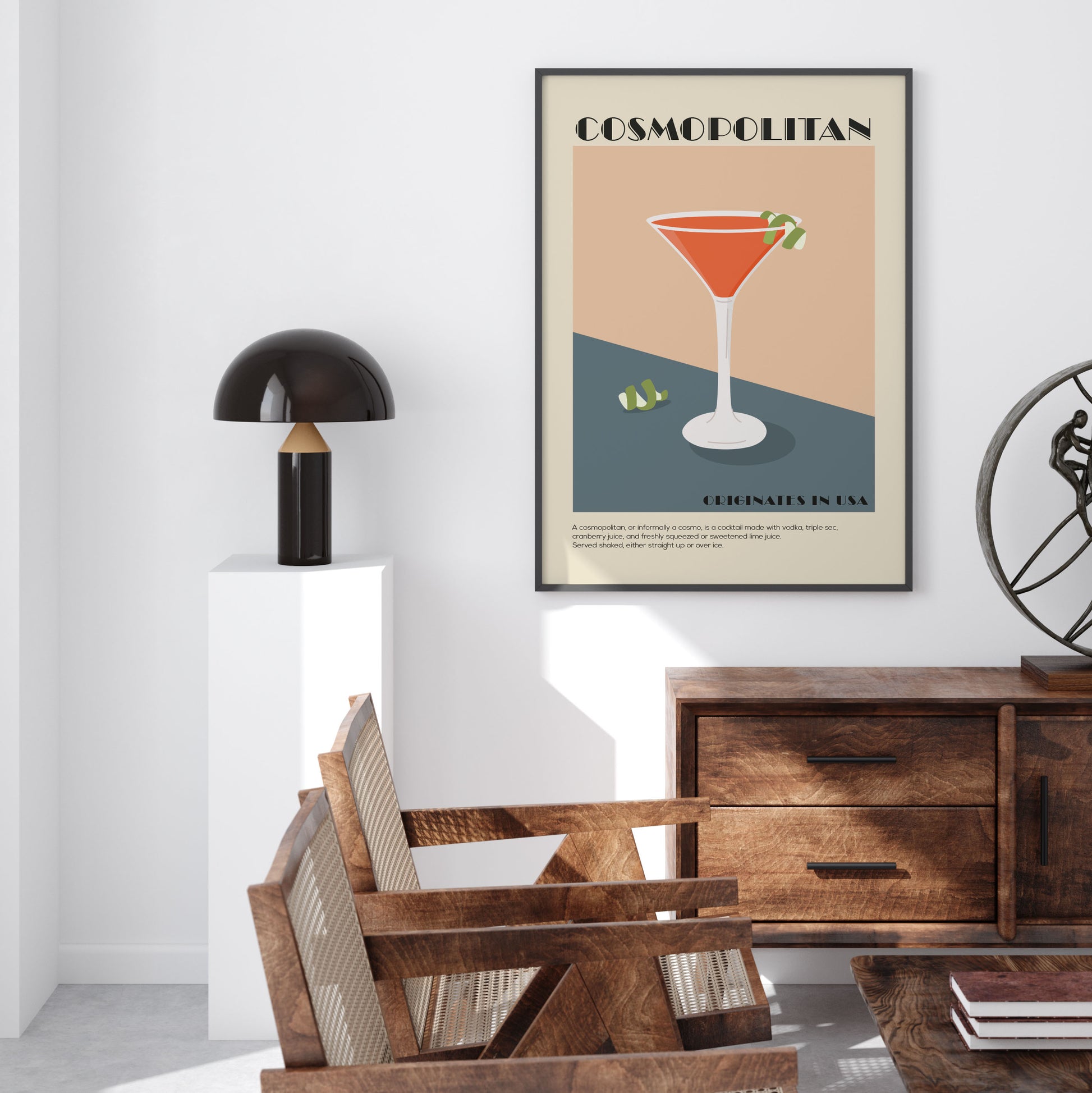 Minimalist Cosmopolitan cocktail poster