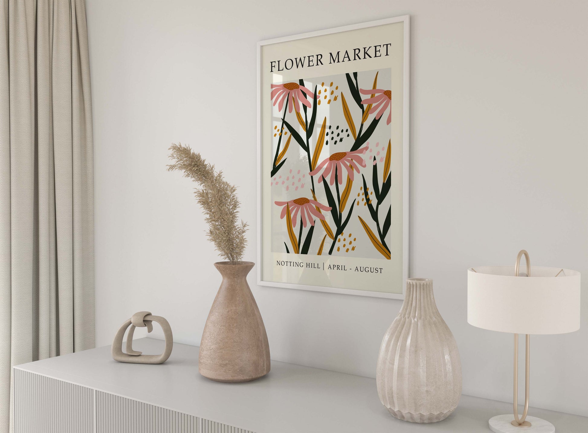 Flower Market print, London wall art poster