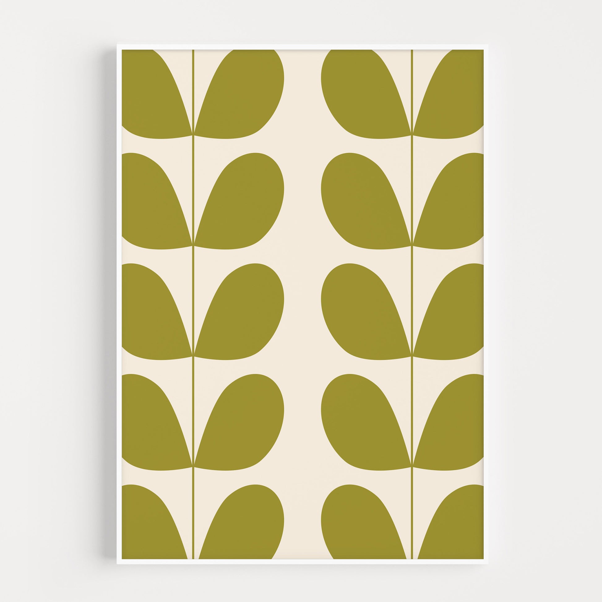 Scandinavian Leaf Print in Green