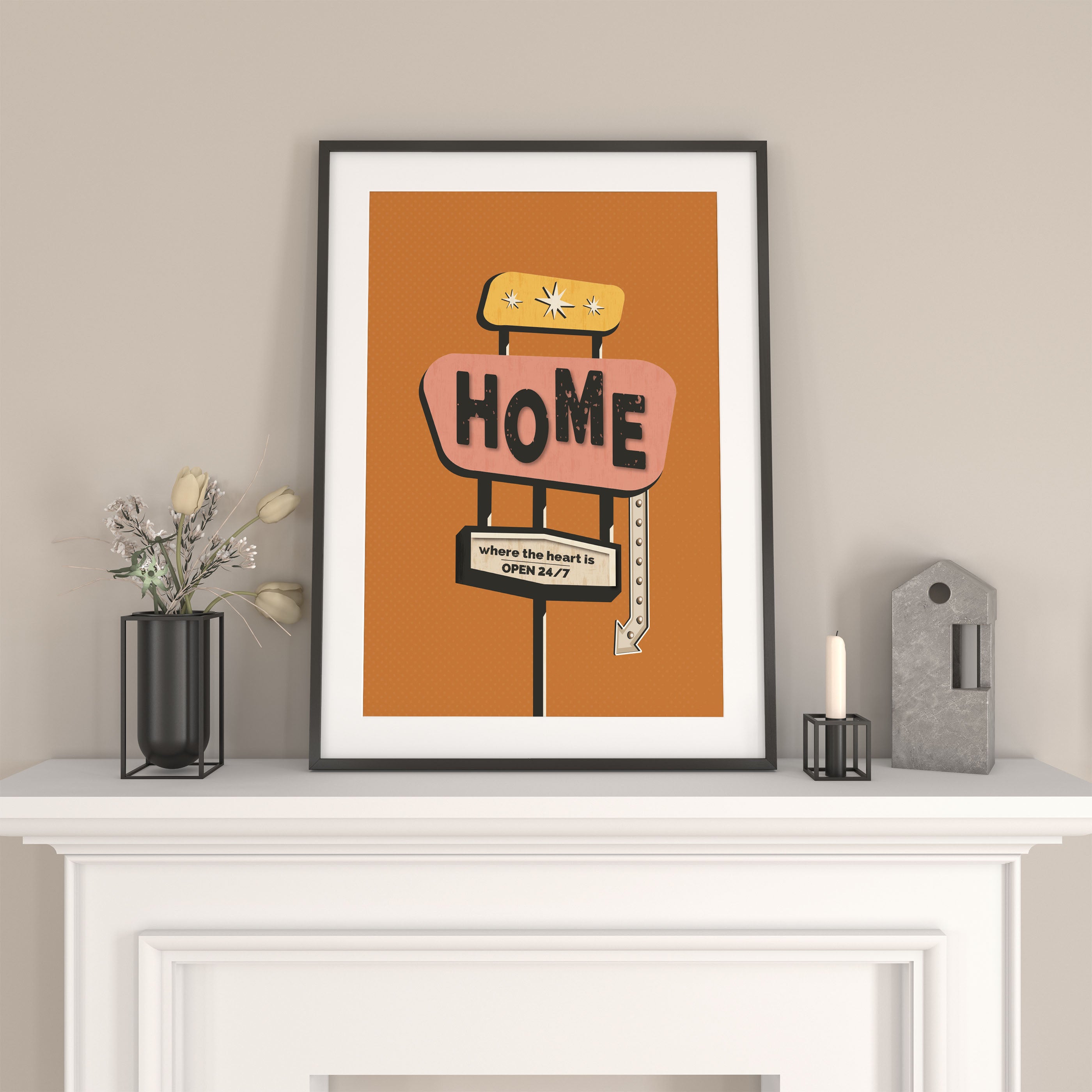 Home Sign Print Orange – Nordic Design House