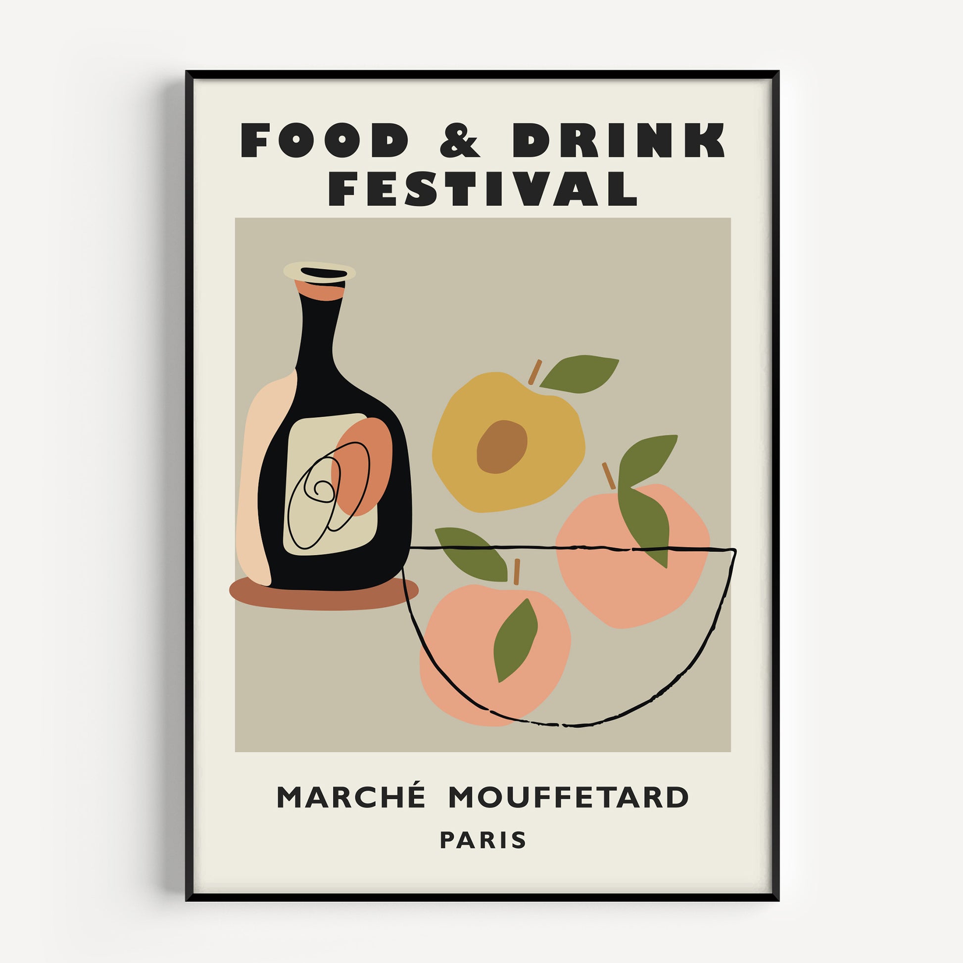 Food and drink festival print in a modern minimalist style