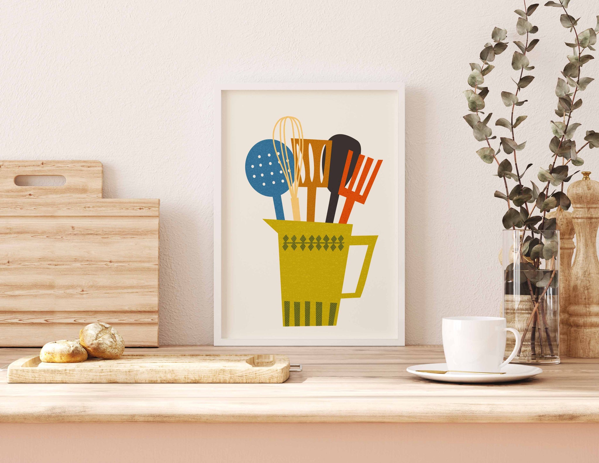 Mid Century Kitchen Utensils Print – Nordic Design House