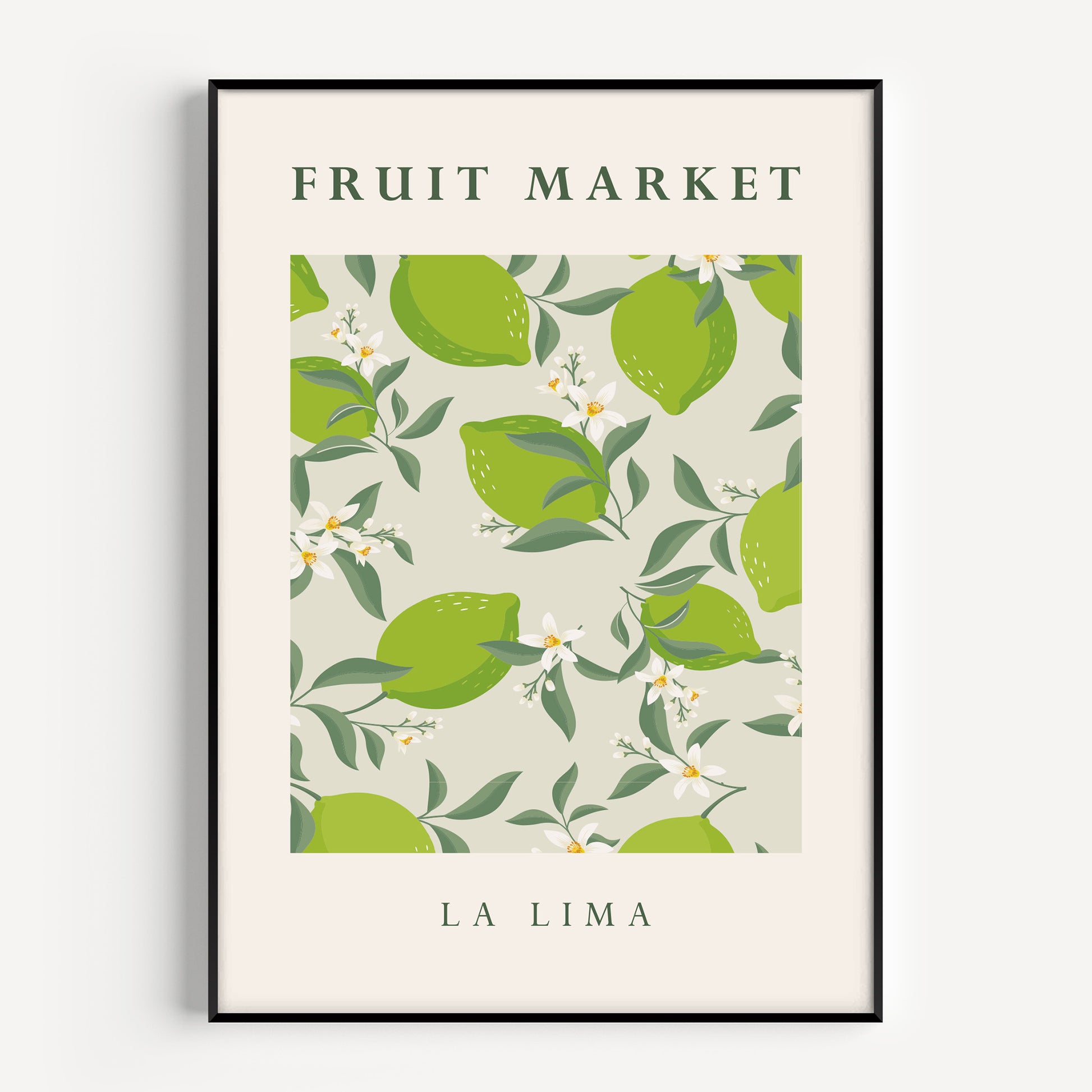 Lime fruit market wall art print