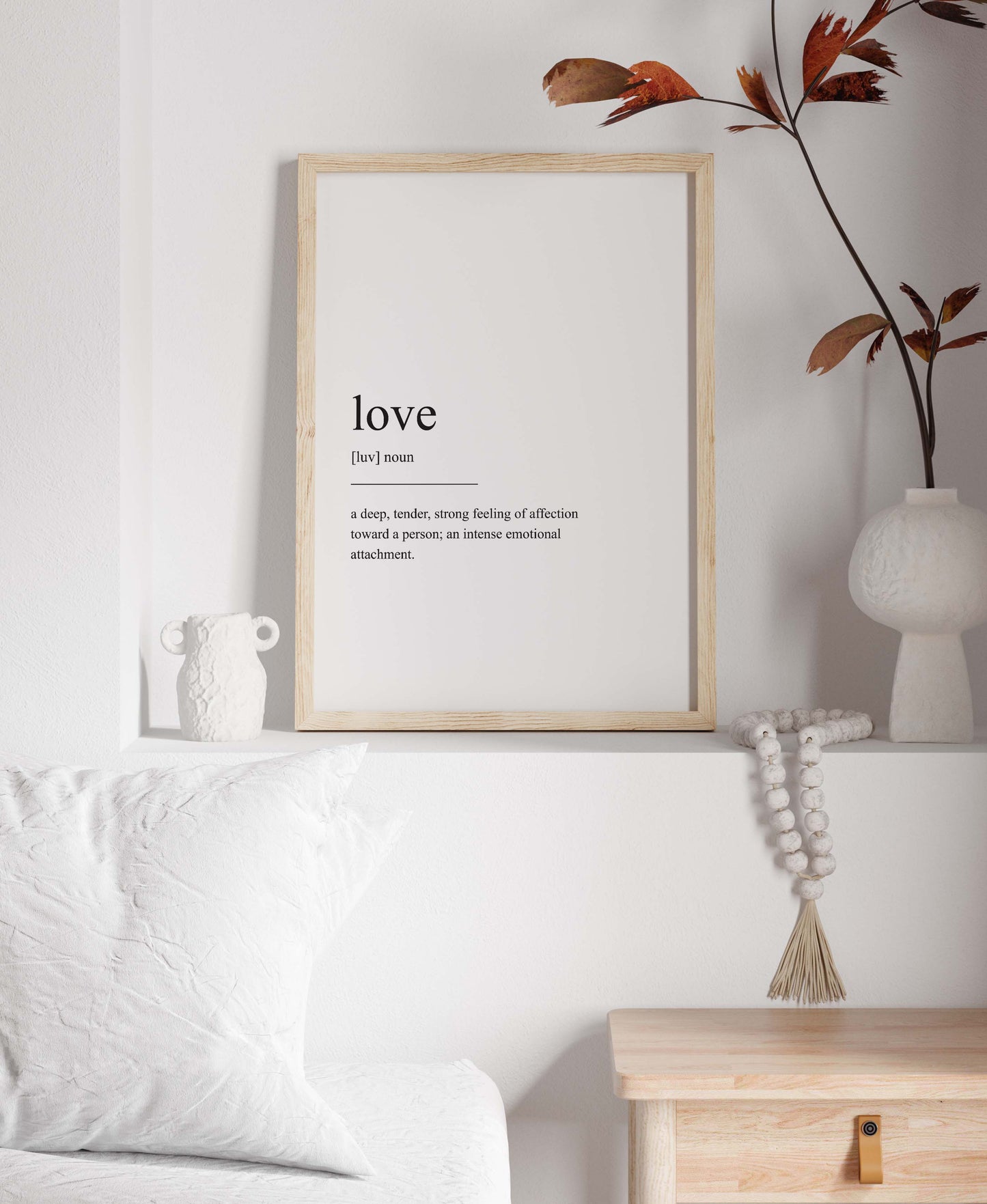 Love definition print in a minimalist style