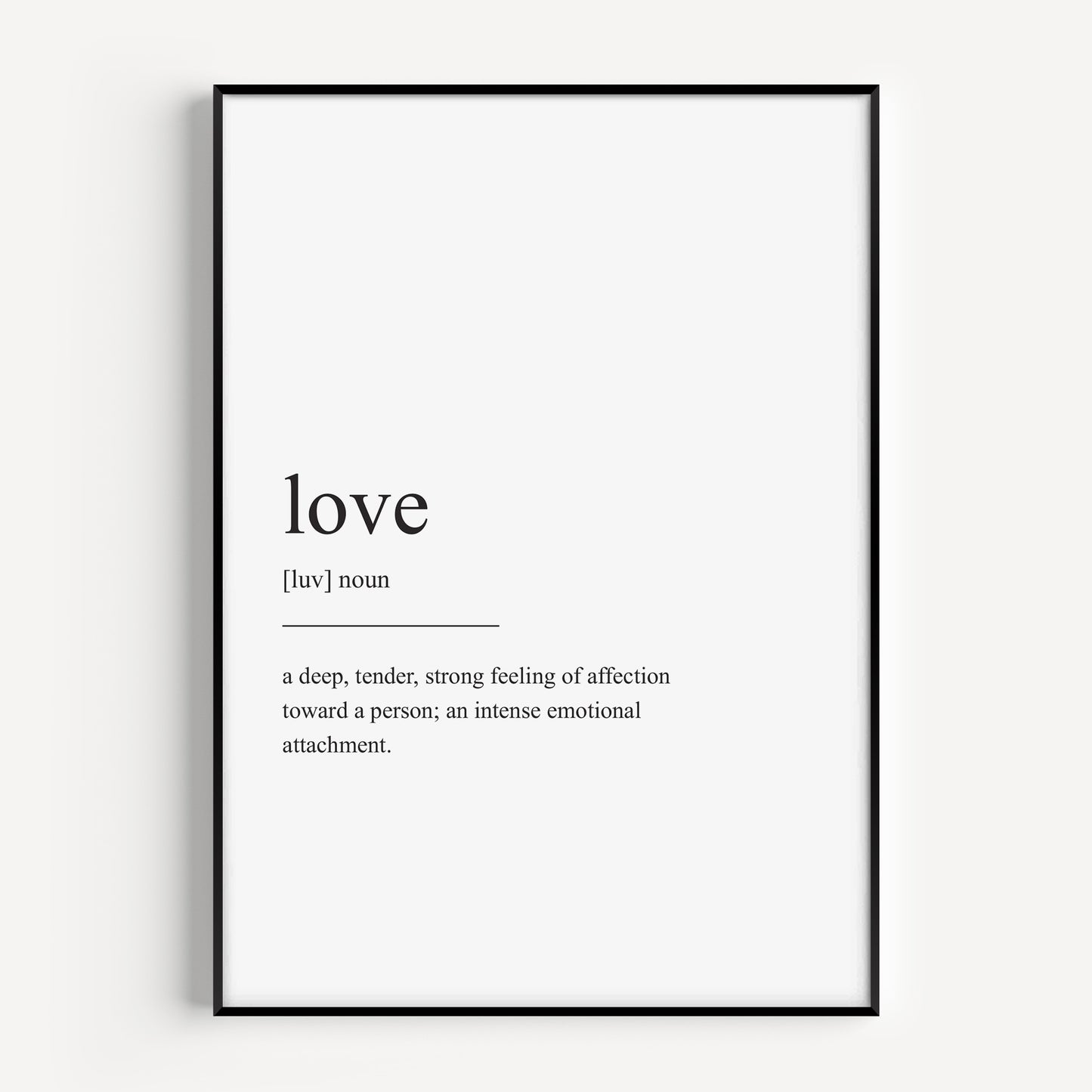 Love definition print in a minimalist typography