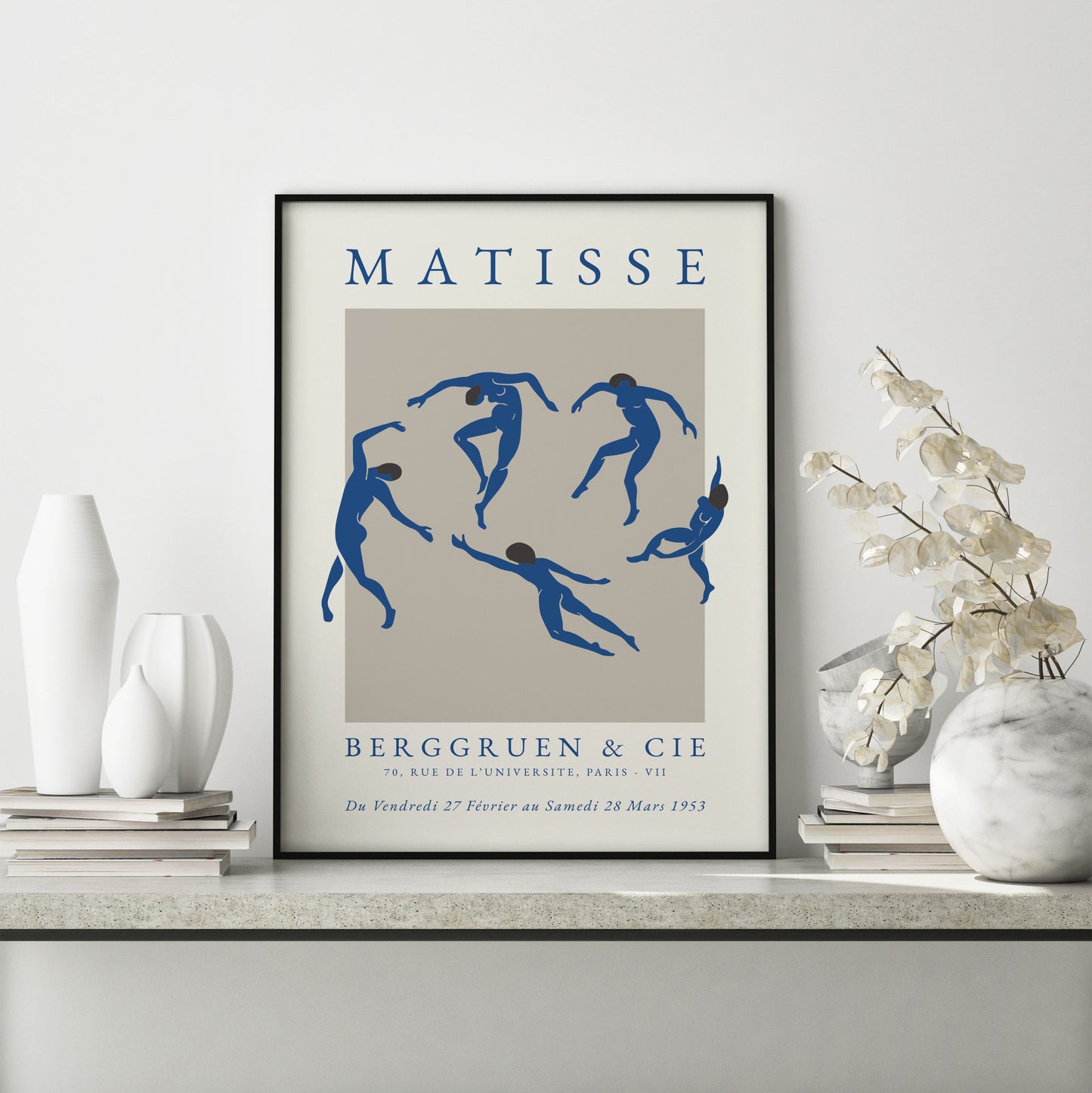 Matisse dance wall art print in blue