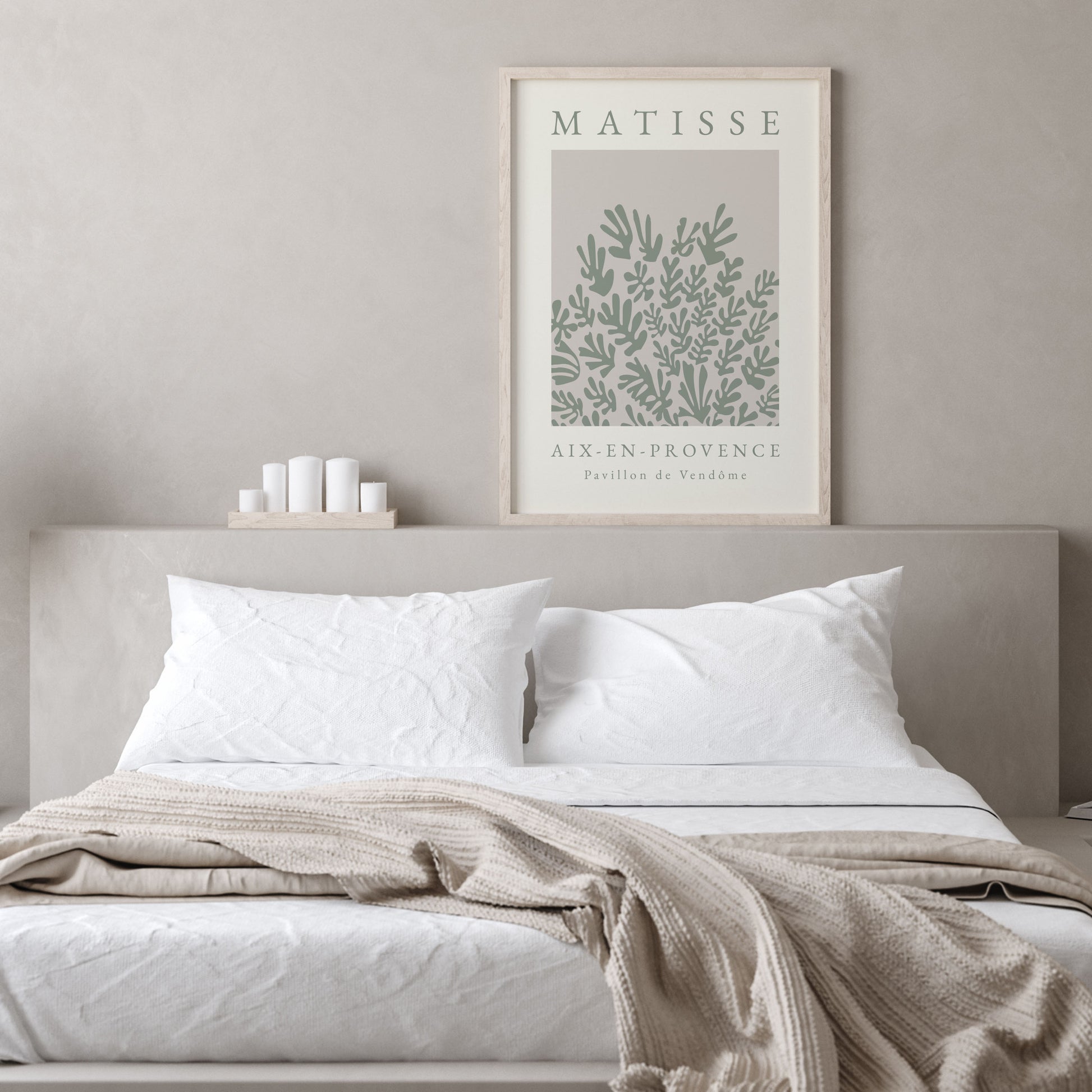 Green Matisse poster in a minimalist boho design